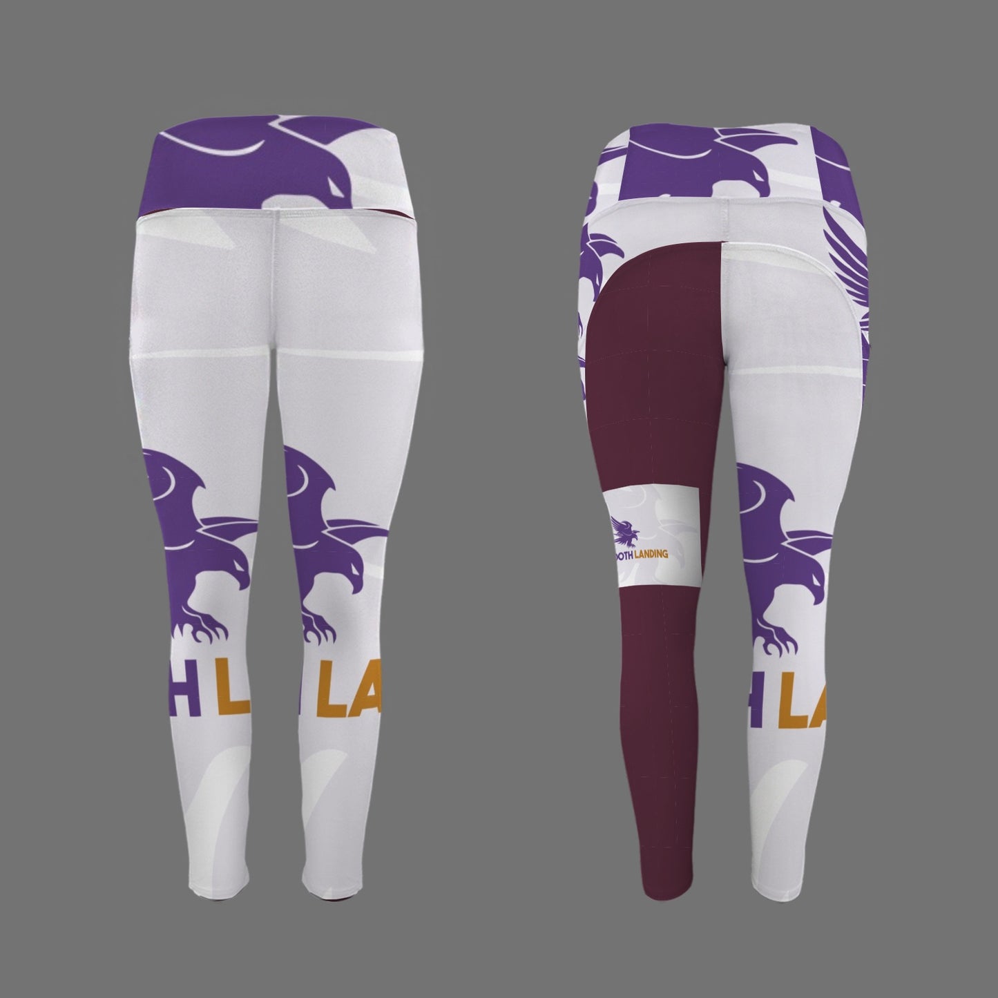 Wine and Smooth Landing Logo Leggings