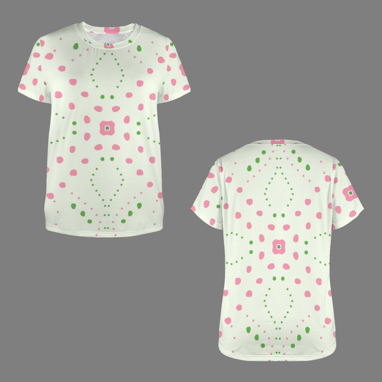 Pink and green dots - Tee shirt