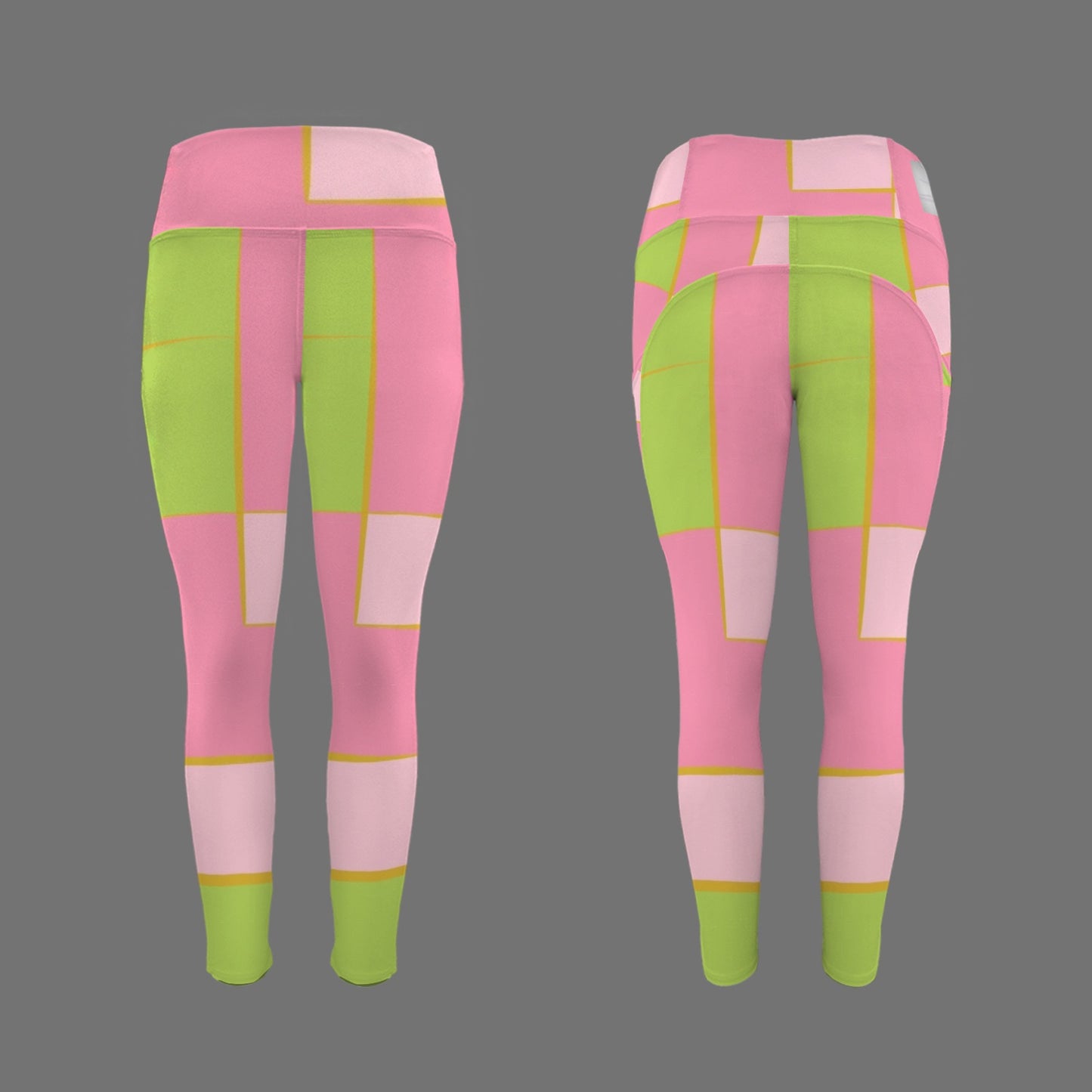 Pink and Green 16 - Leggings