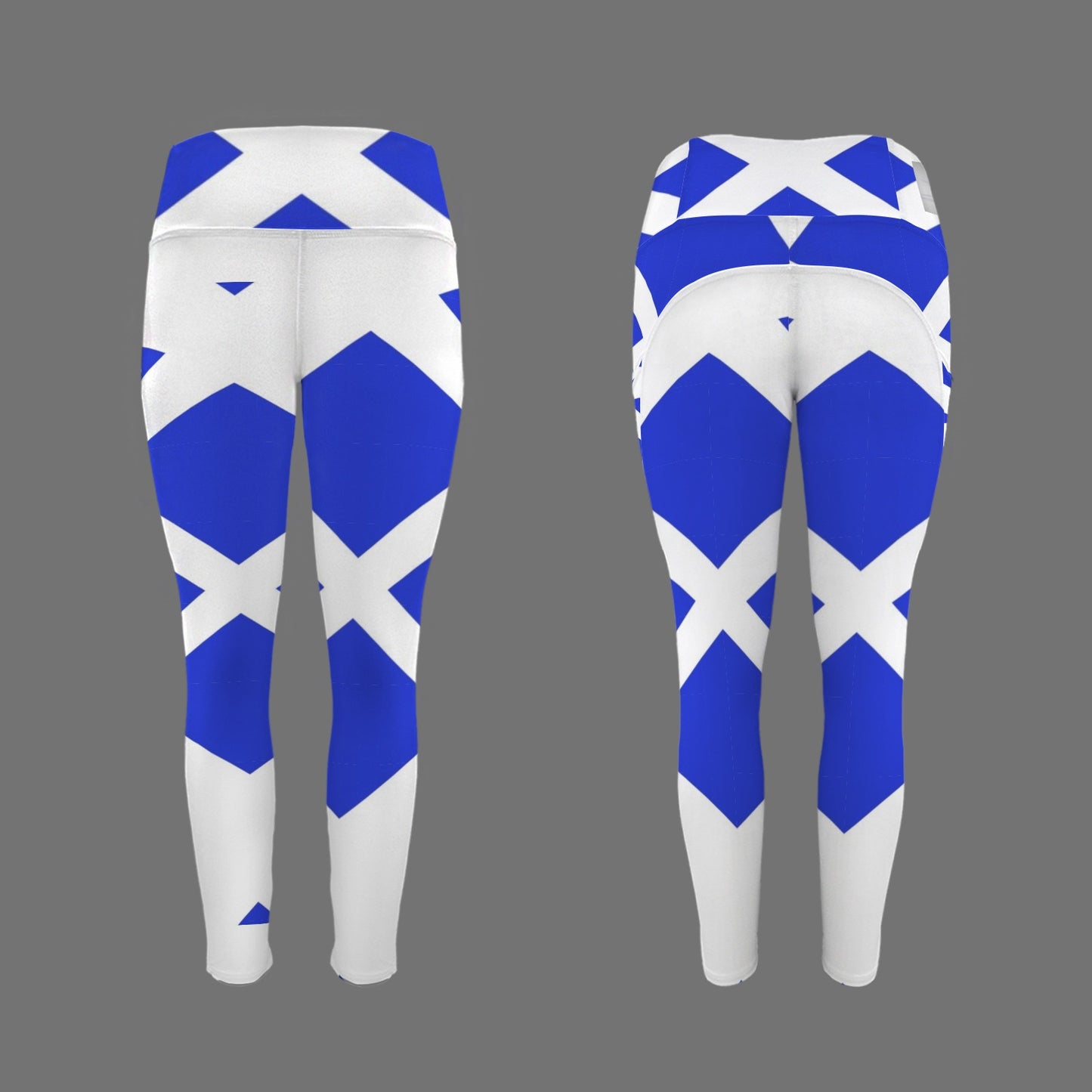 Blue and white Lattice - Leggings