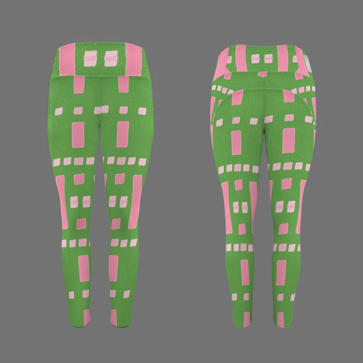 Pink and Green Tok - Leggings