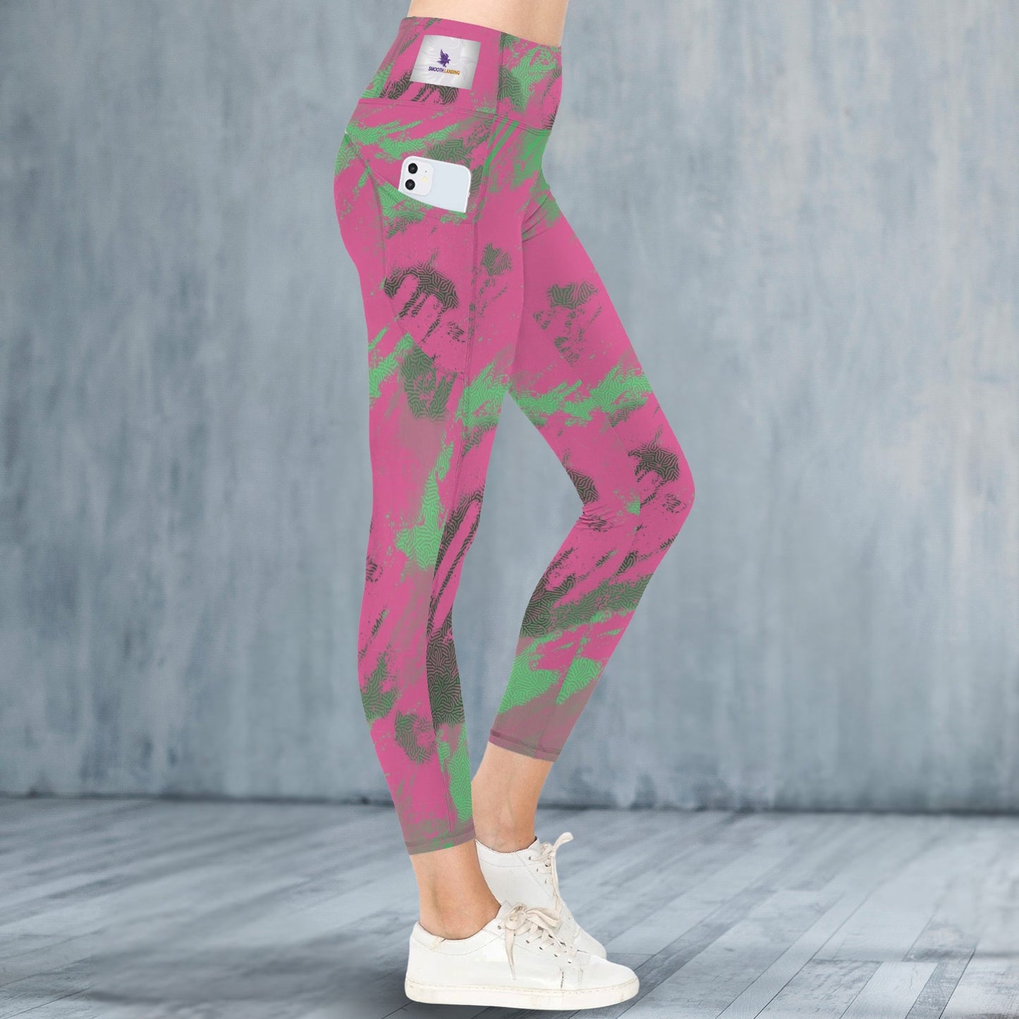 Pink and Green 51 - Leggings