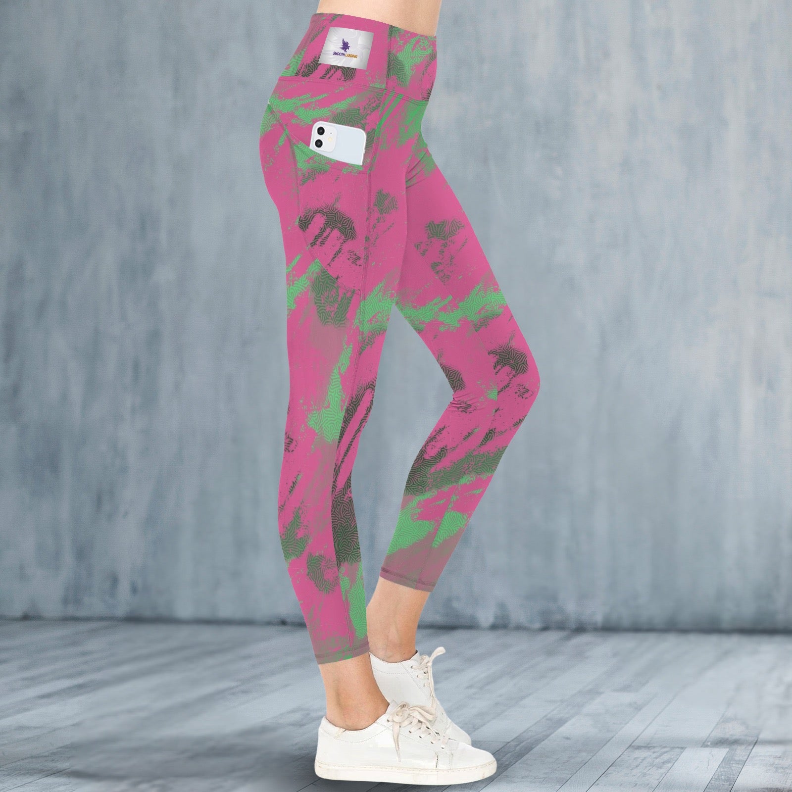 Pink and Green 51 - Leggings
