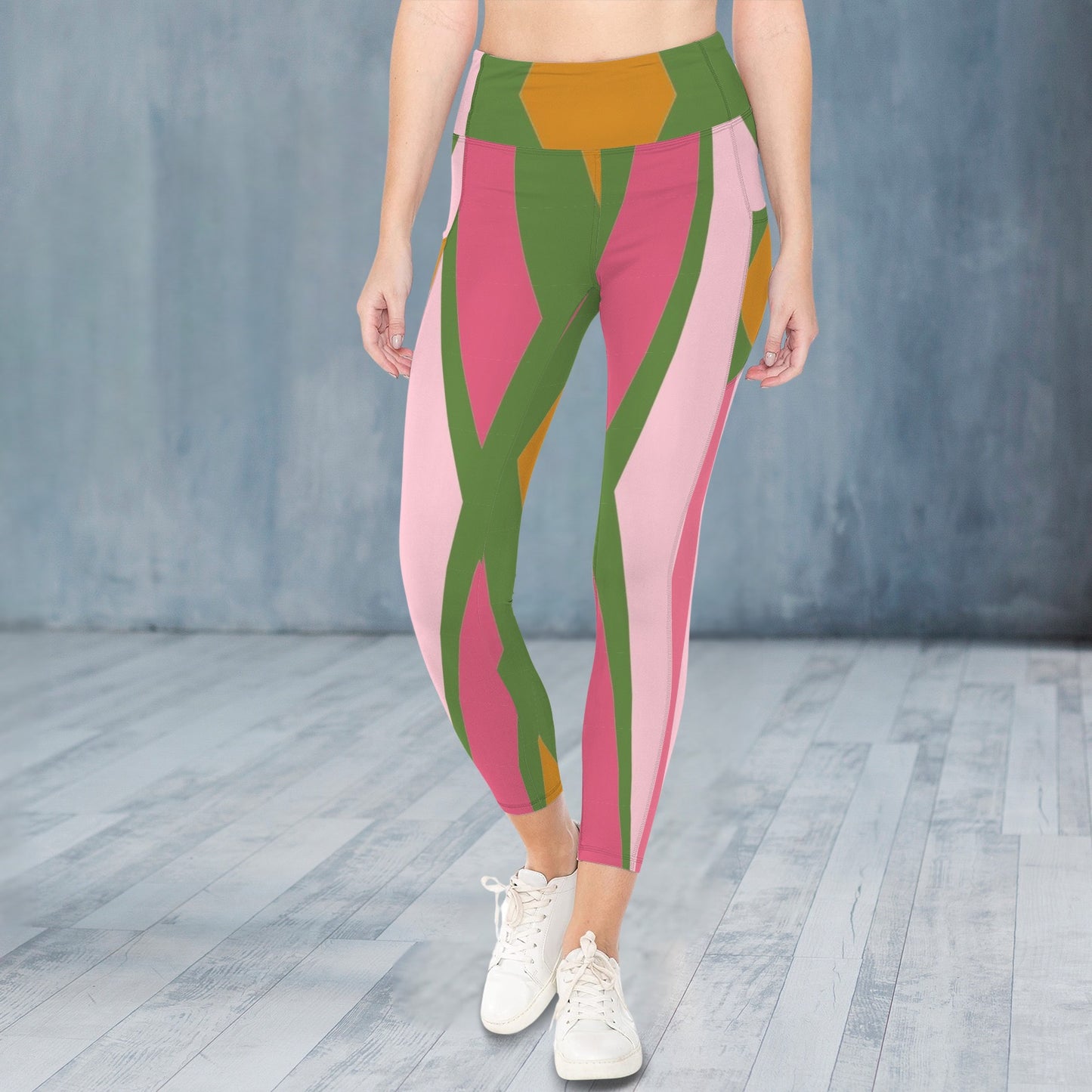 Pink and Green 9 - Leggings