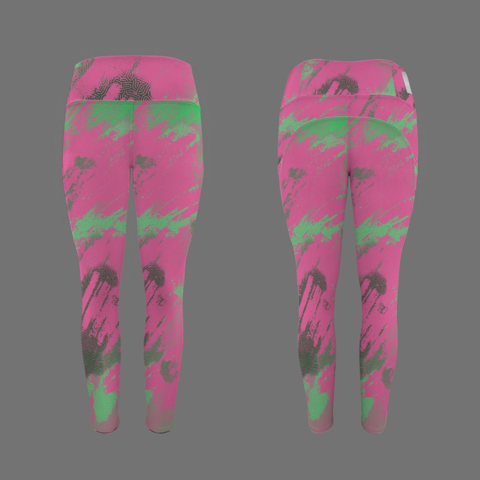 Pink and Green 51 - Leggings