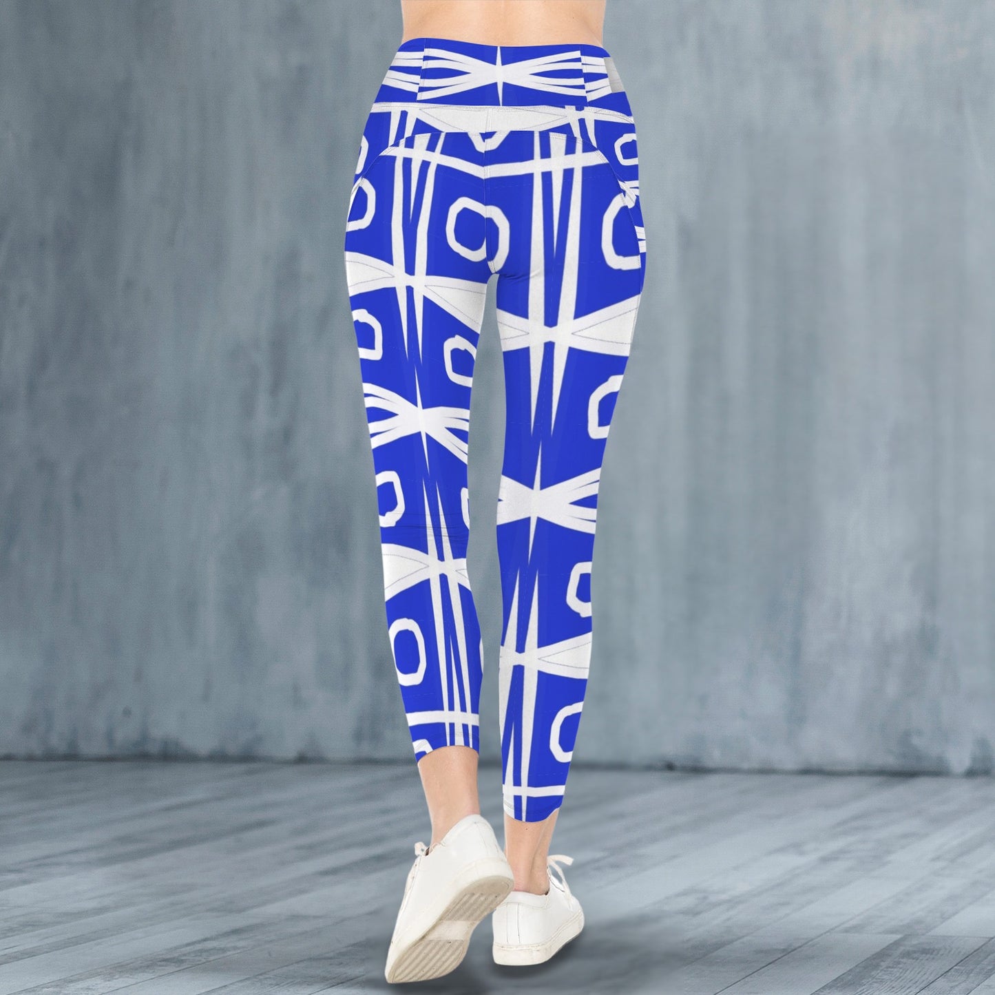 Blue and white 3 - Leggings