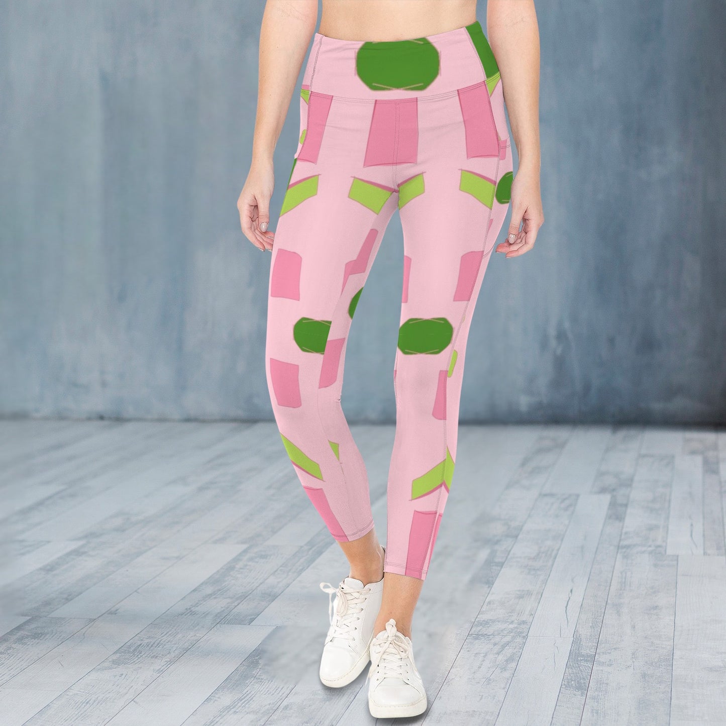 Pink and Green 13 - Leggings