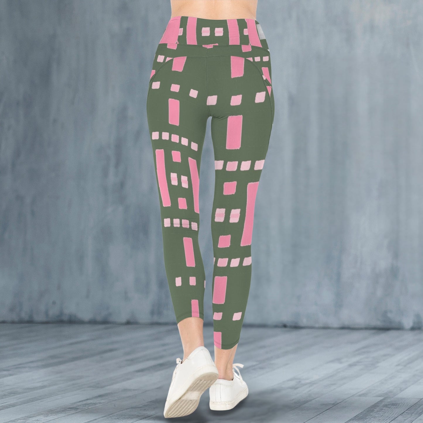 Pink and Green Tok 5 - Leggings