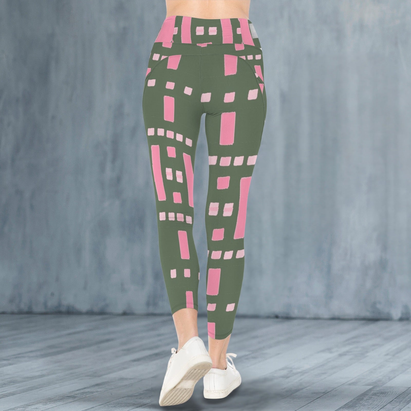 Pink and Green Tok 5 - Leggings