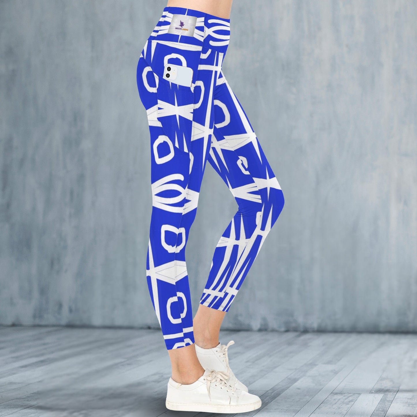 Blue and white 3 - Leggings