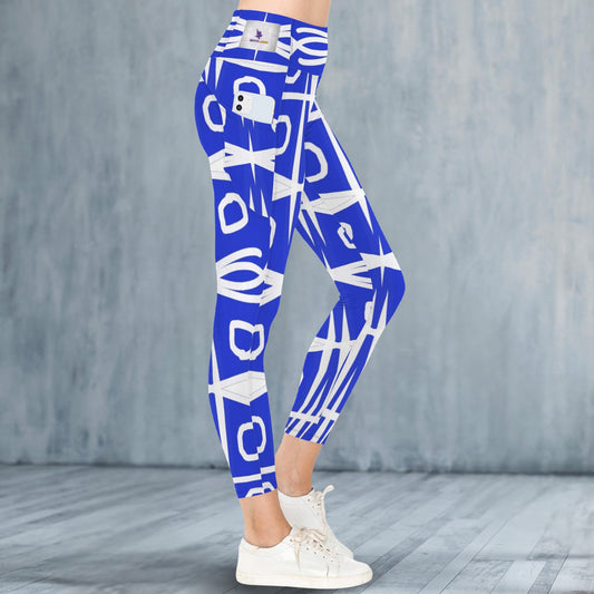 Blue and white 3 - Leggings