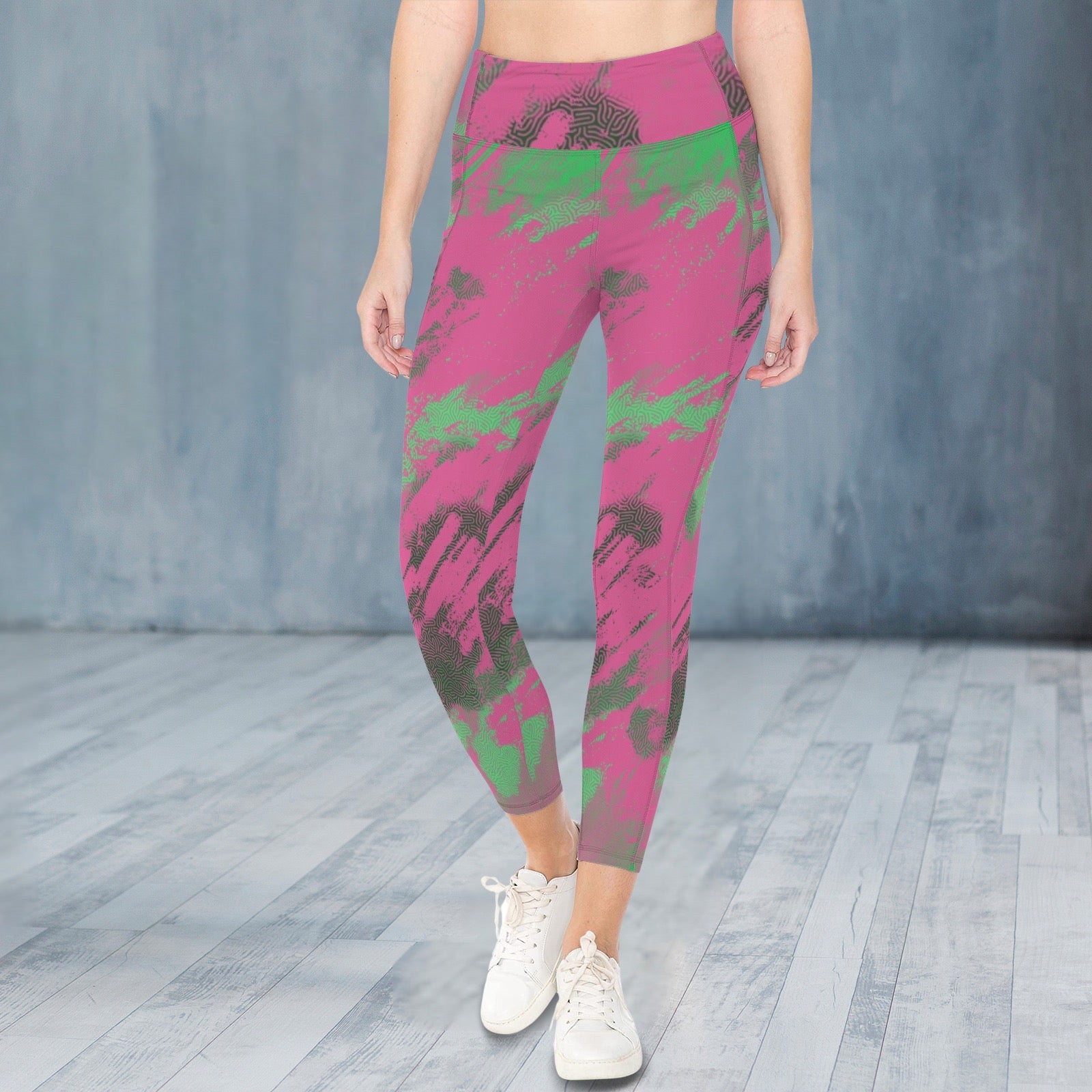Pink and Green 51 - Leggings