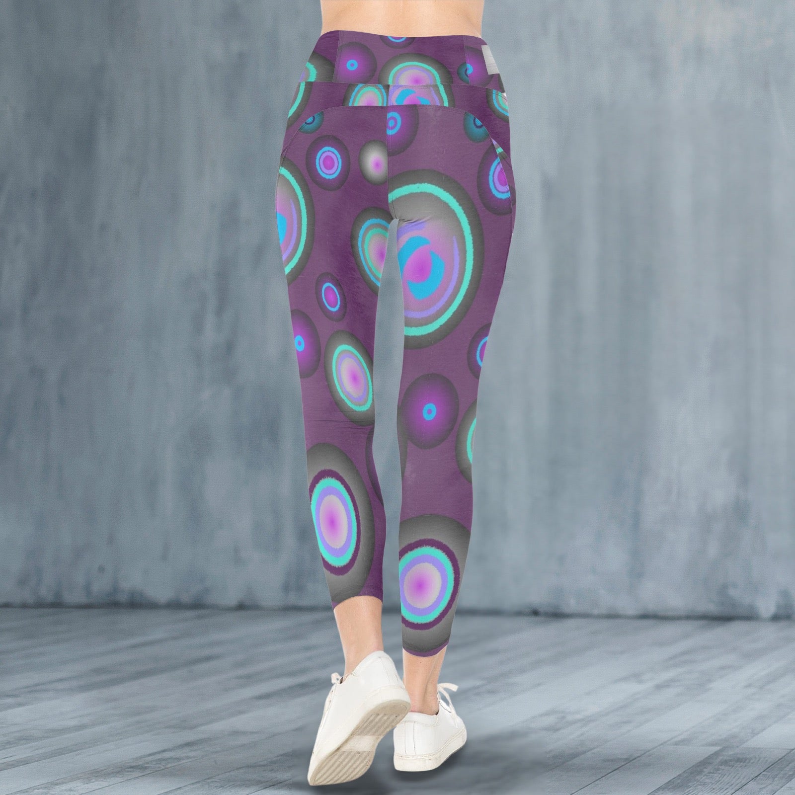 Circles on Burgundy - Leggings