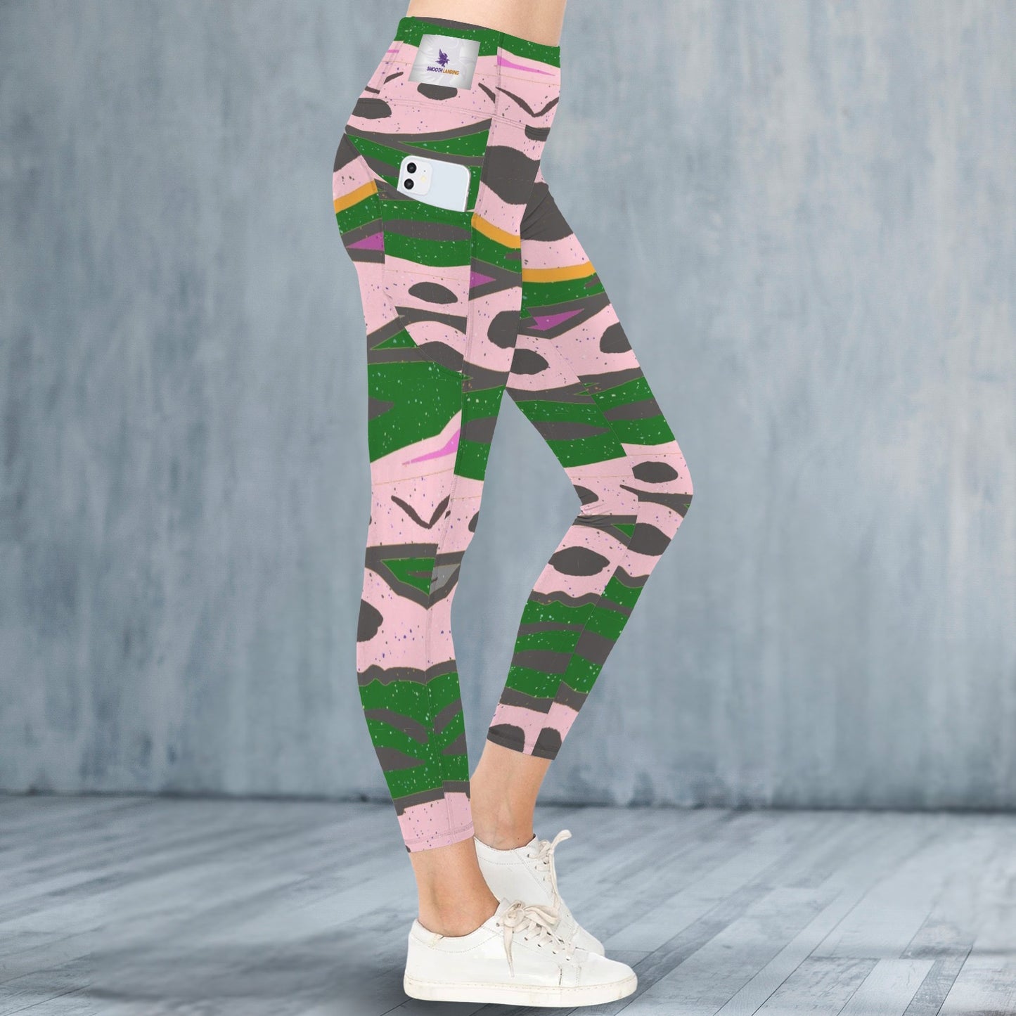 Arrows in Pink and Green - Leggings