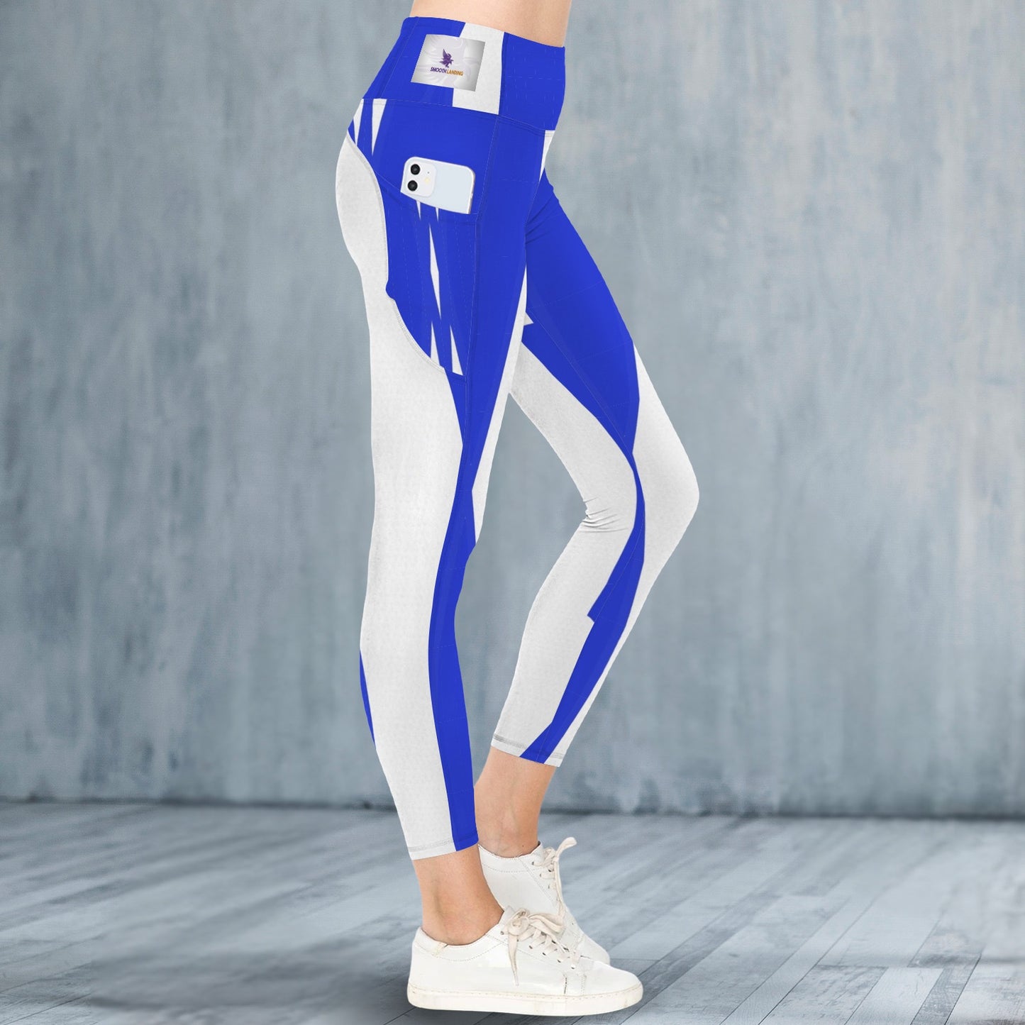 Blue and White Comp 2 - Leggings