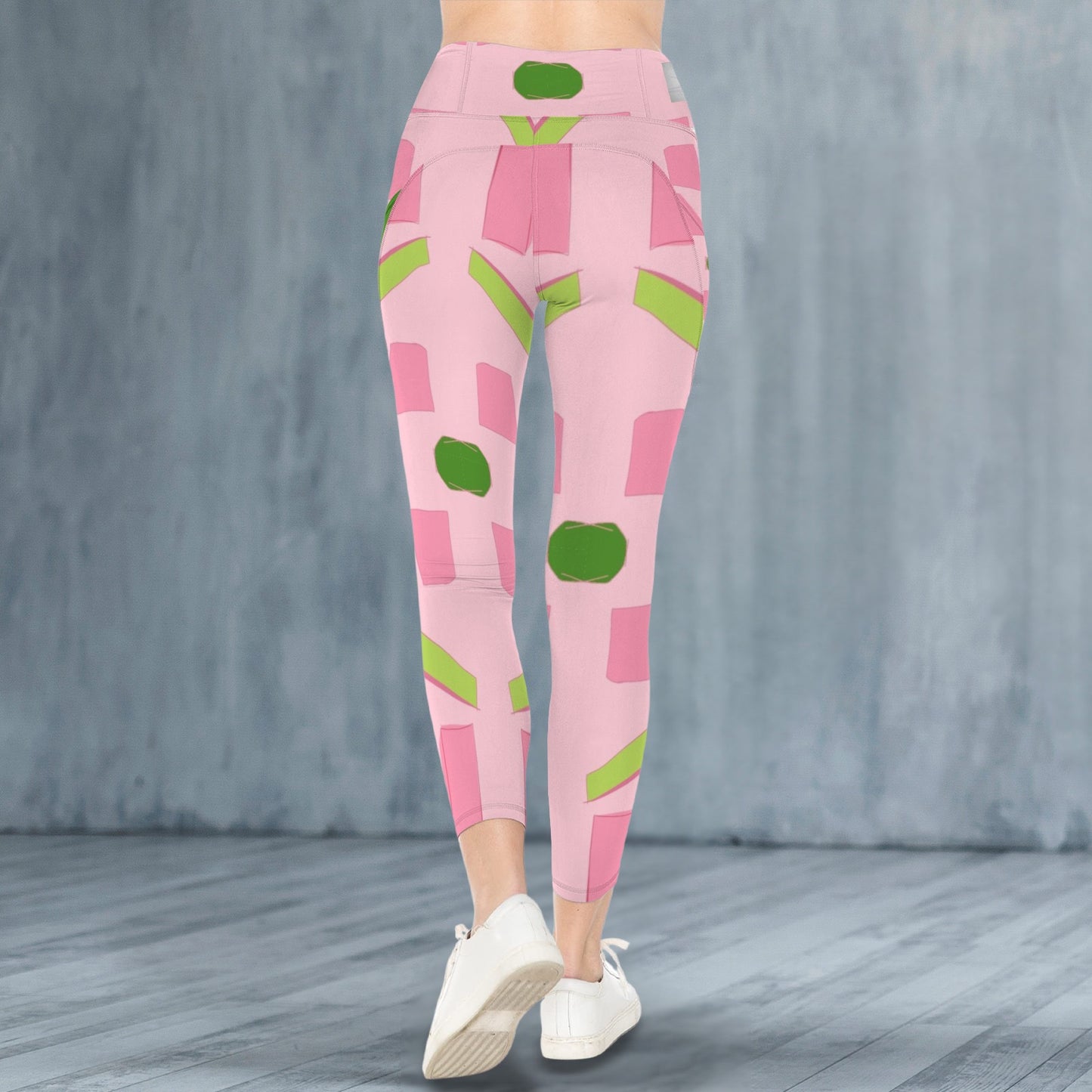 Pink and Green 13 - Leggings