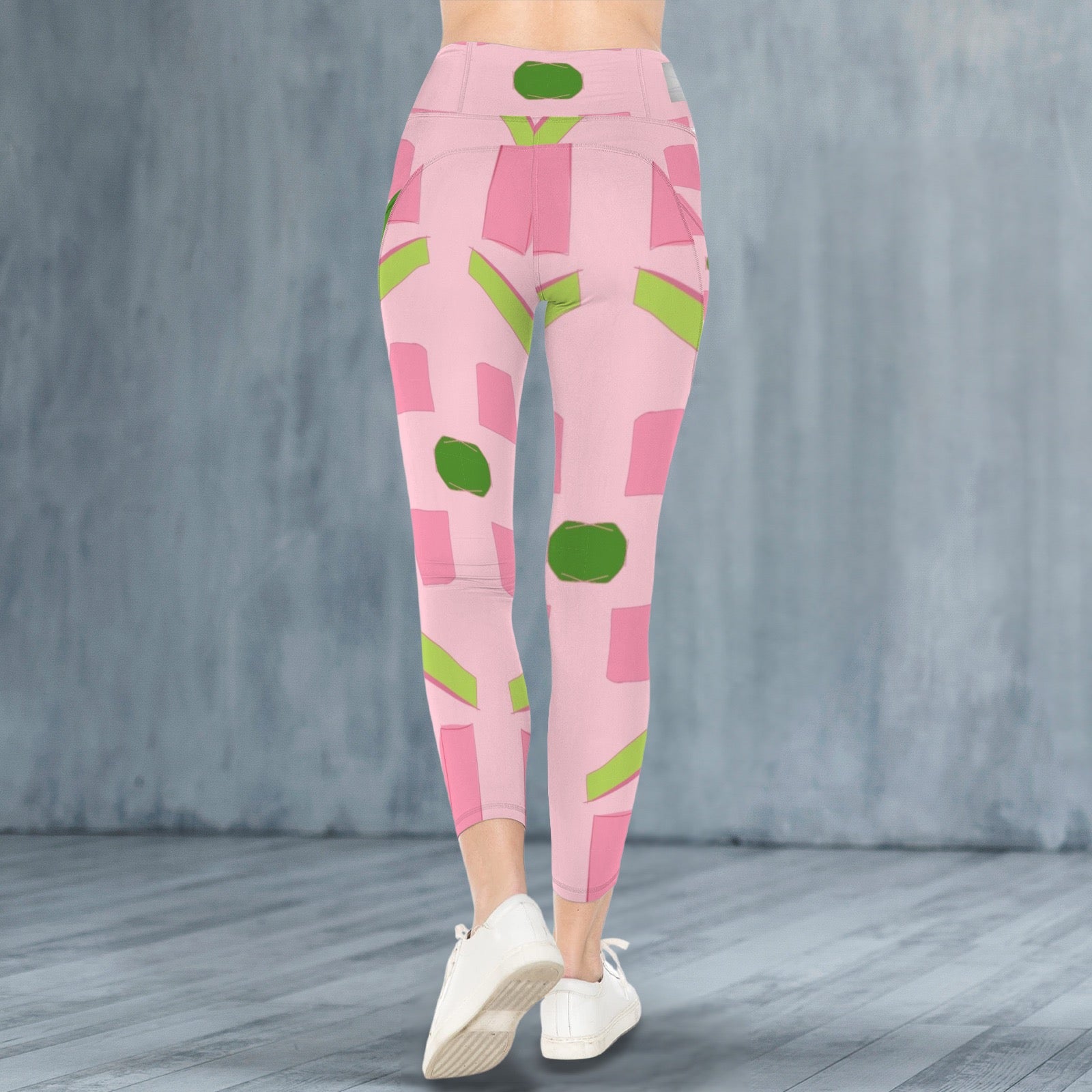 Pink and Green 13 - Leggings