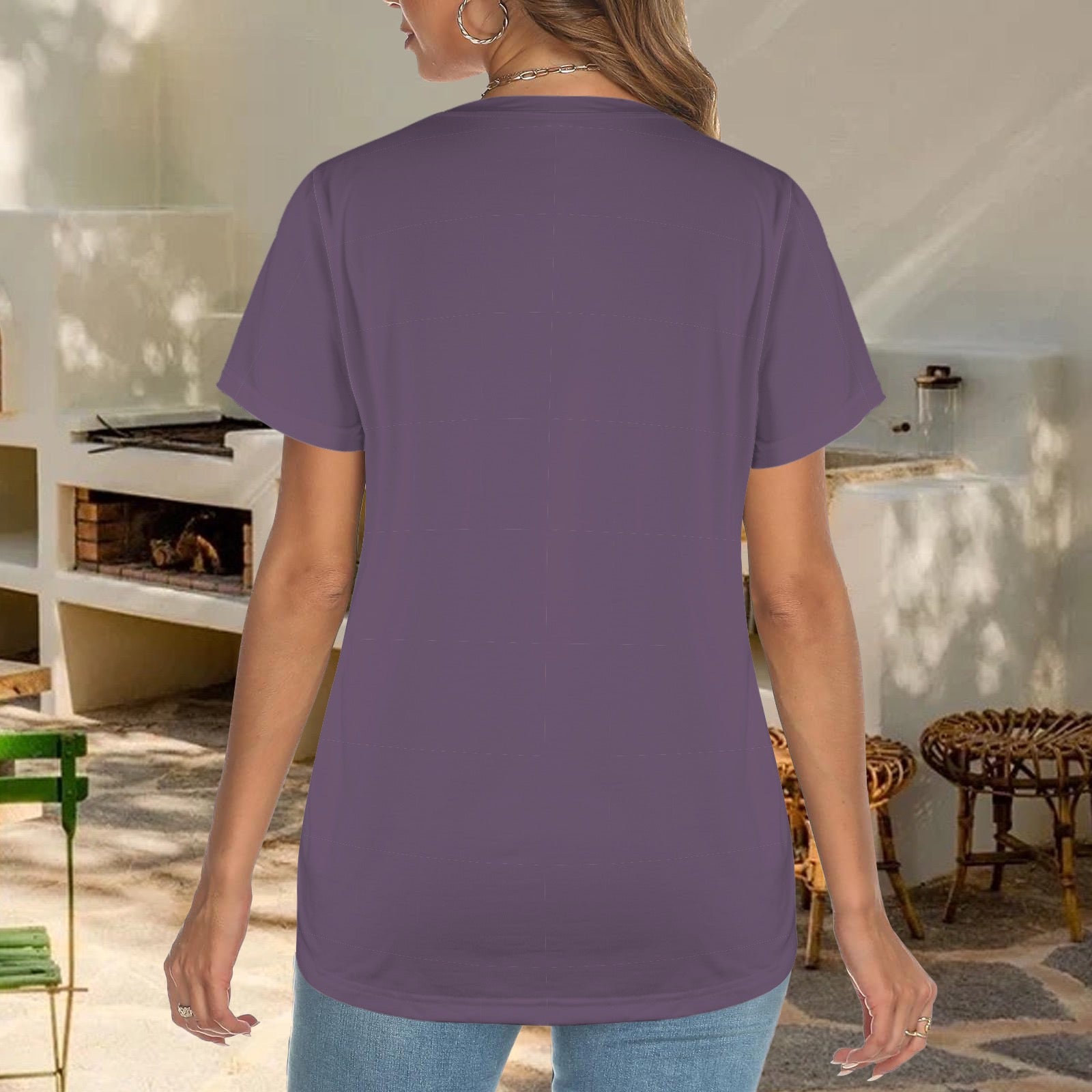 Valmarie Comp Purple Solid Tee Shirt - SL