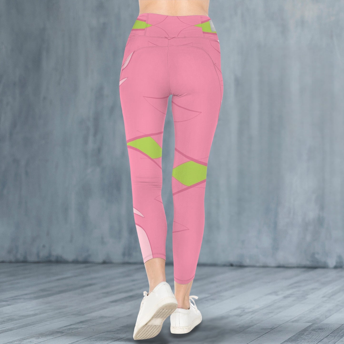 Pink and Green 21 - Leggings