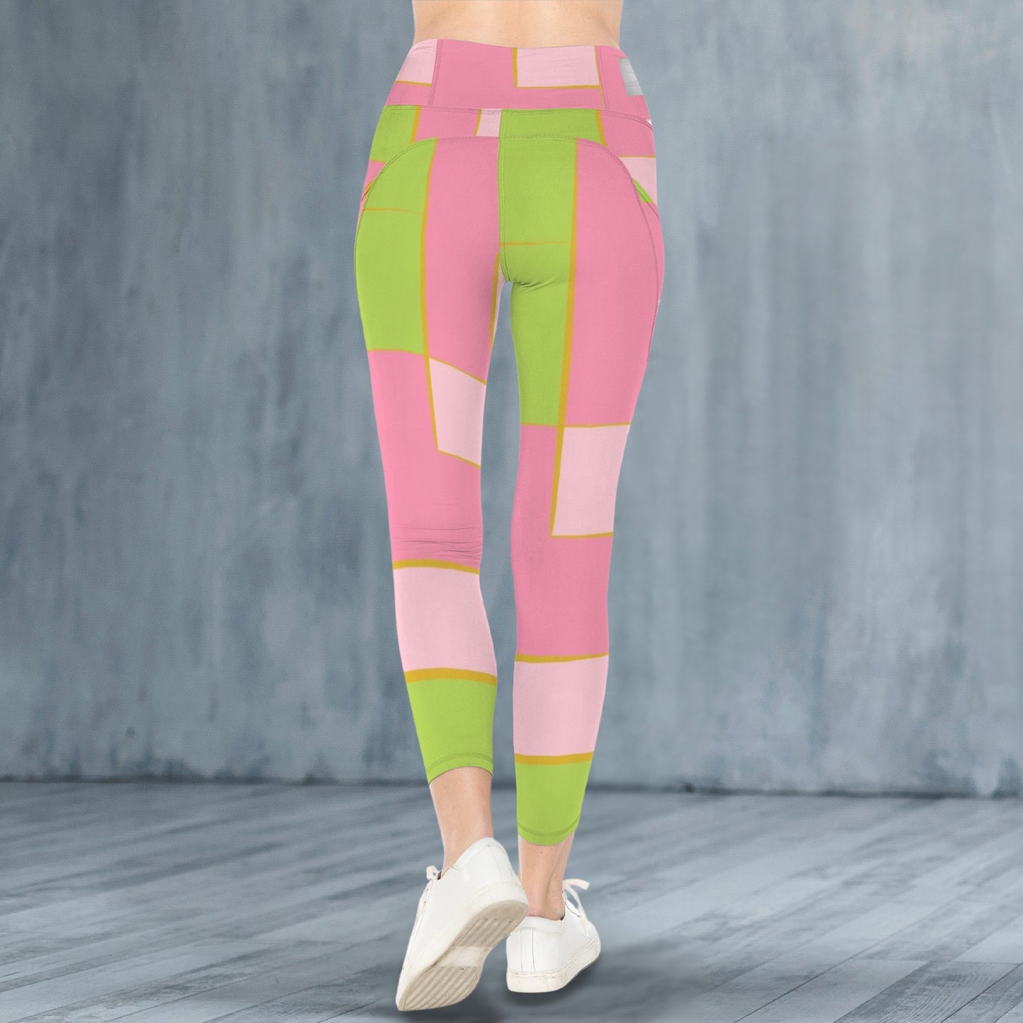 Pink and Green 16 - Leggings