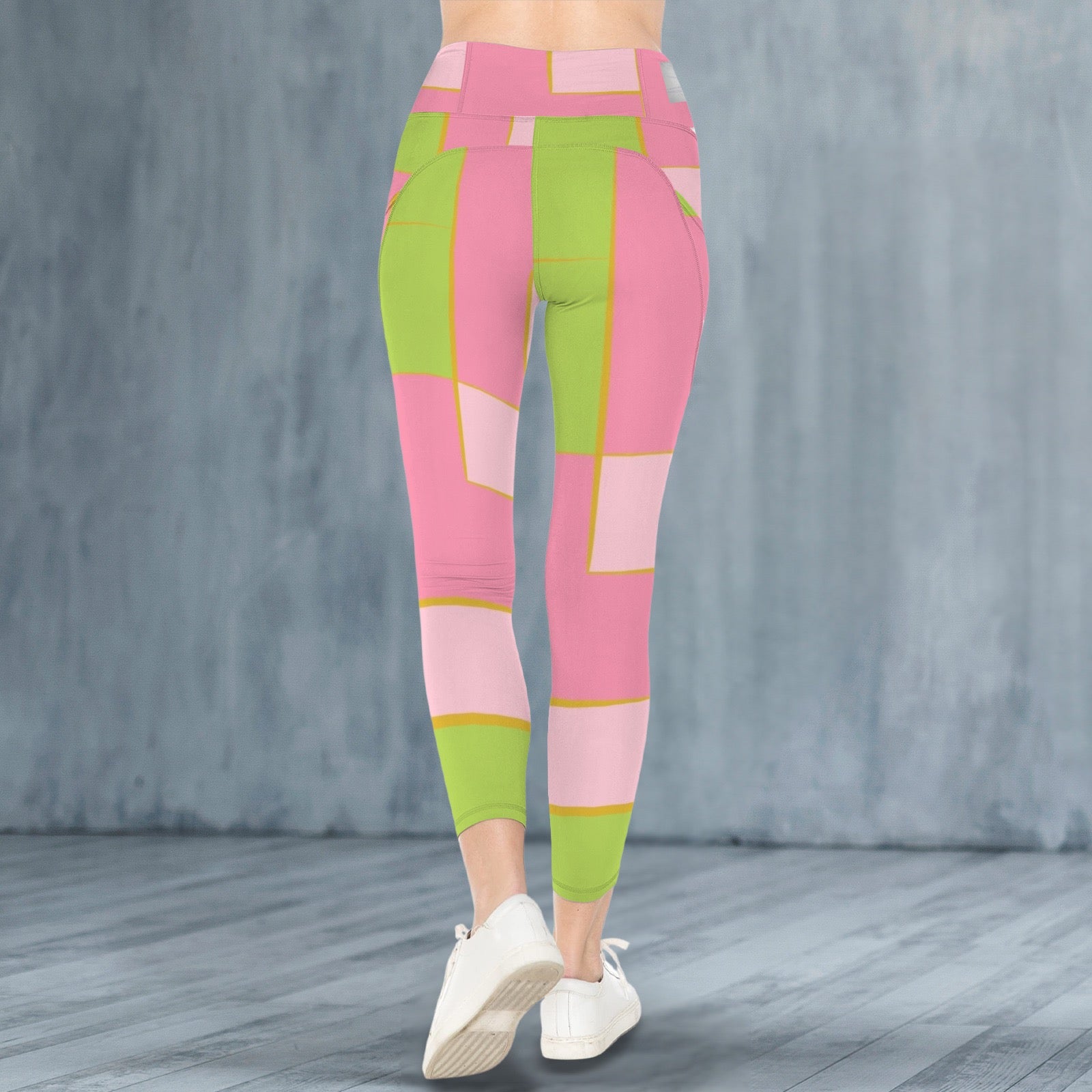 Pink and Green 16 - Leggings