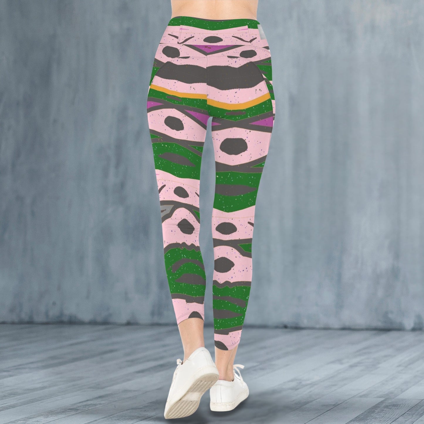 Arrows in Pink and Green - Leggings
