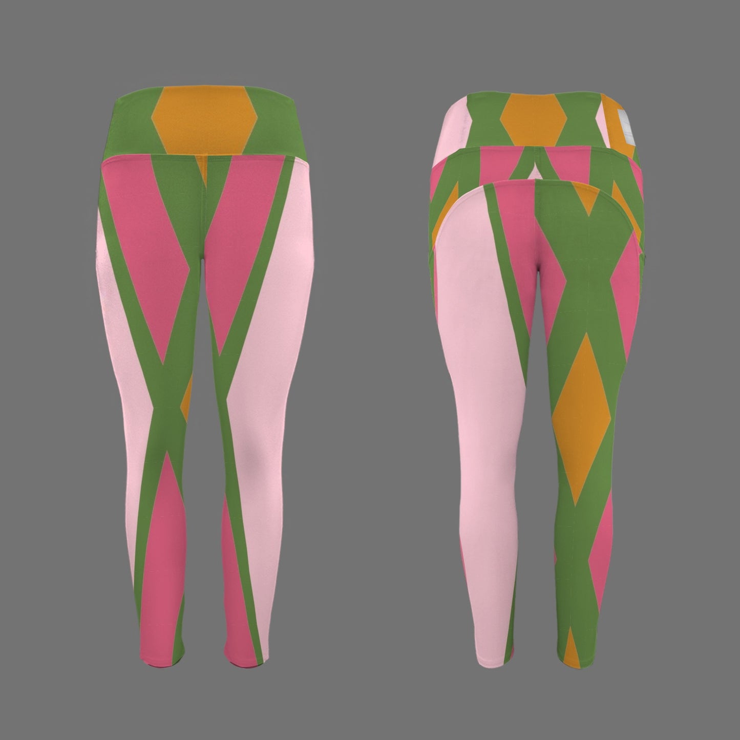 Pink and Green 9 - Leggings