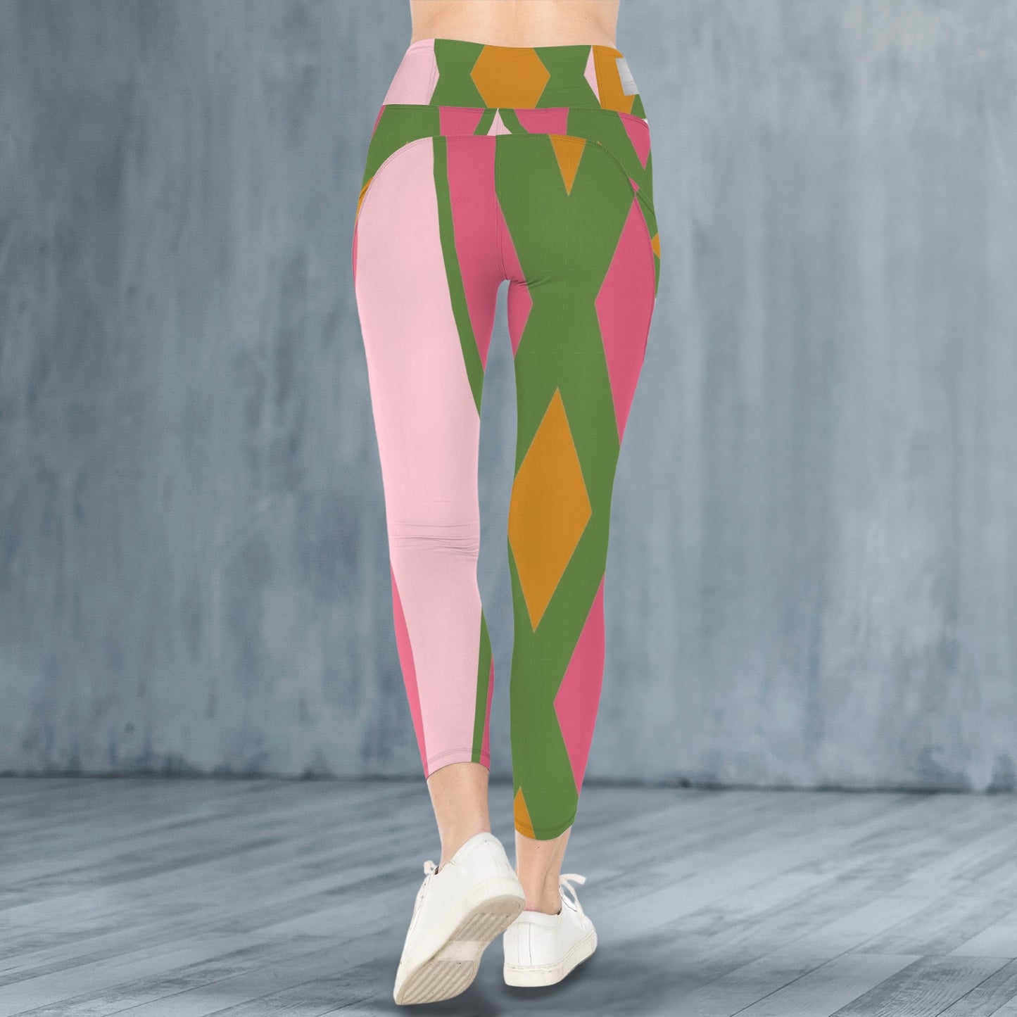 Pink and Green 9 - Leggings