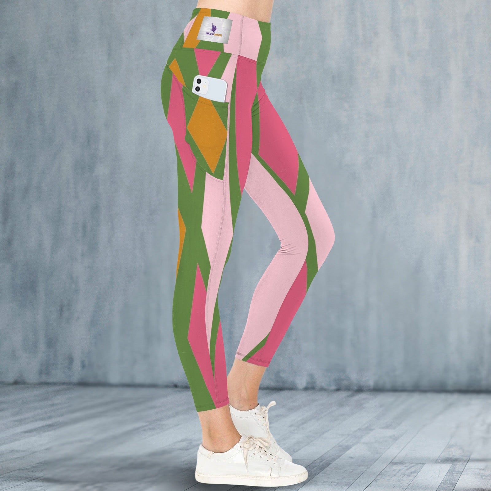 Pink and Green 9 - Leggings