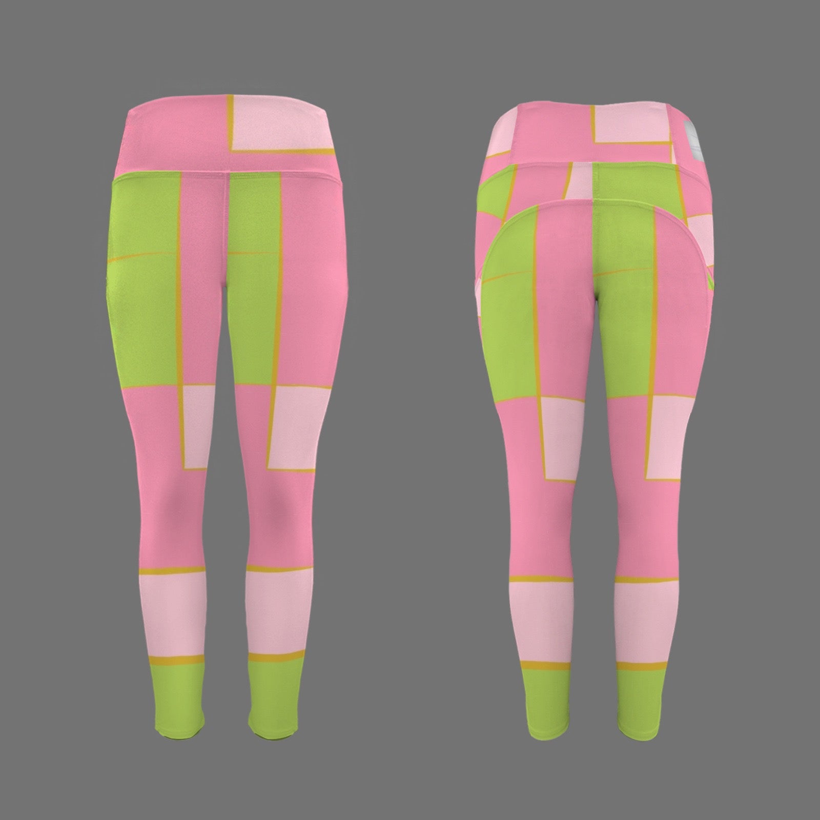 Pink and Green 16 - Leggings