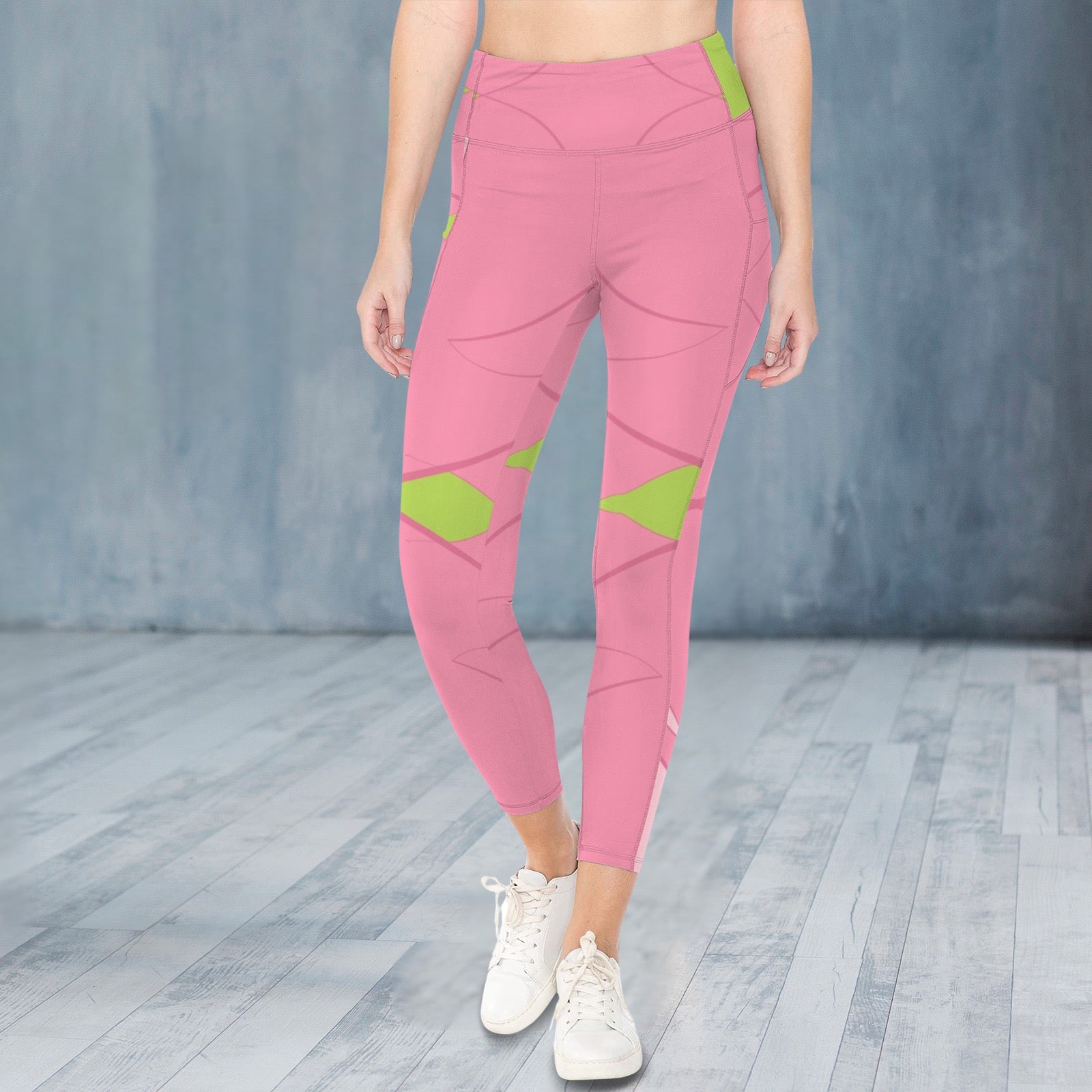 Pink and Green 21 - Leggings