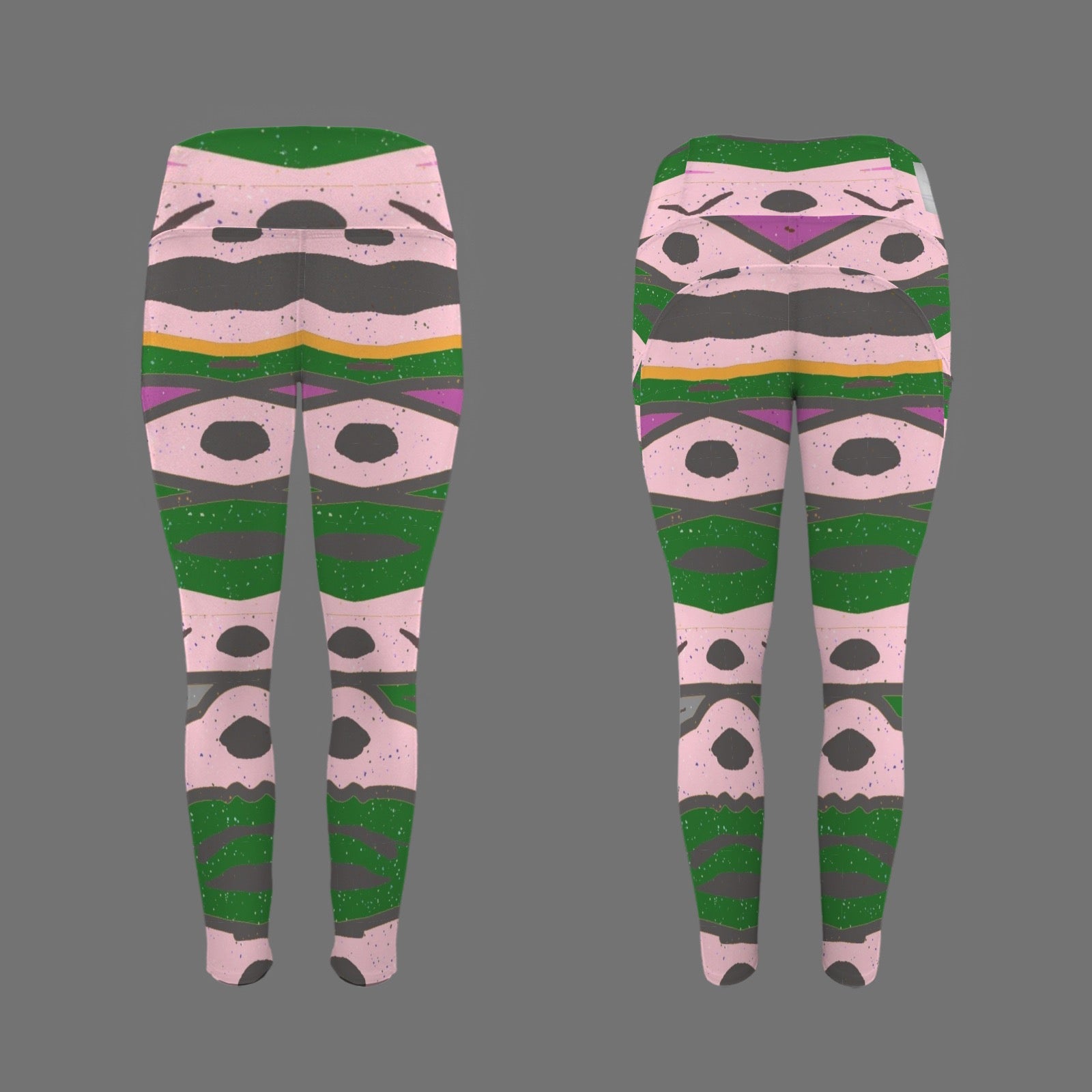 Arrows in Pink and Green - Leggings