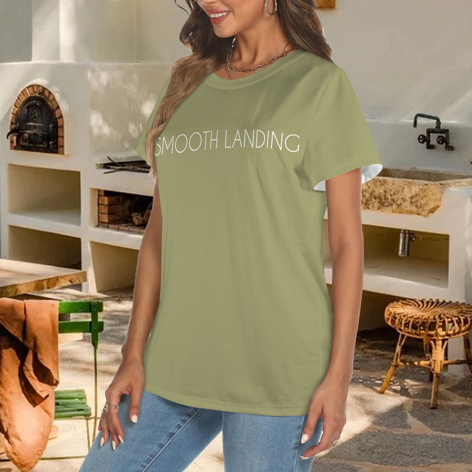 Valmarie Deep Olive Solid Tee Shirt