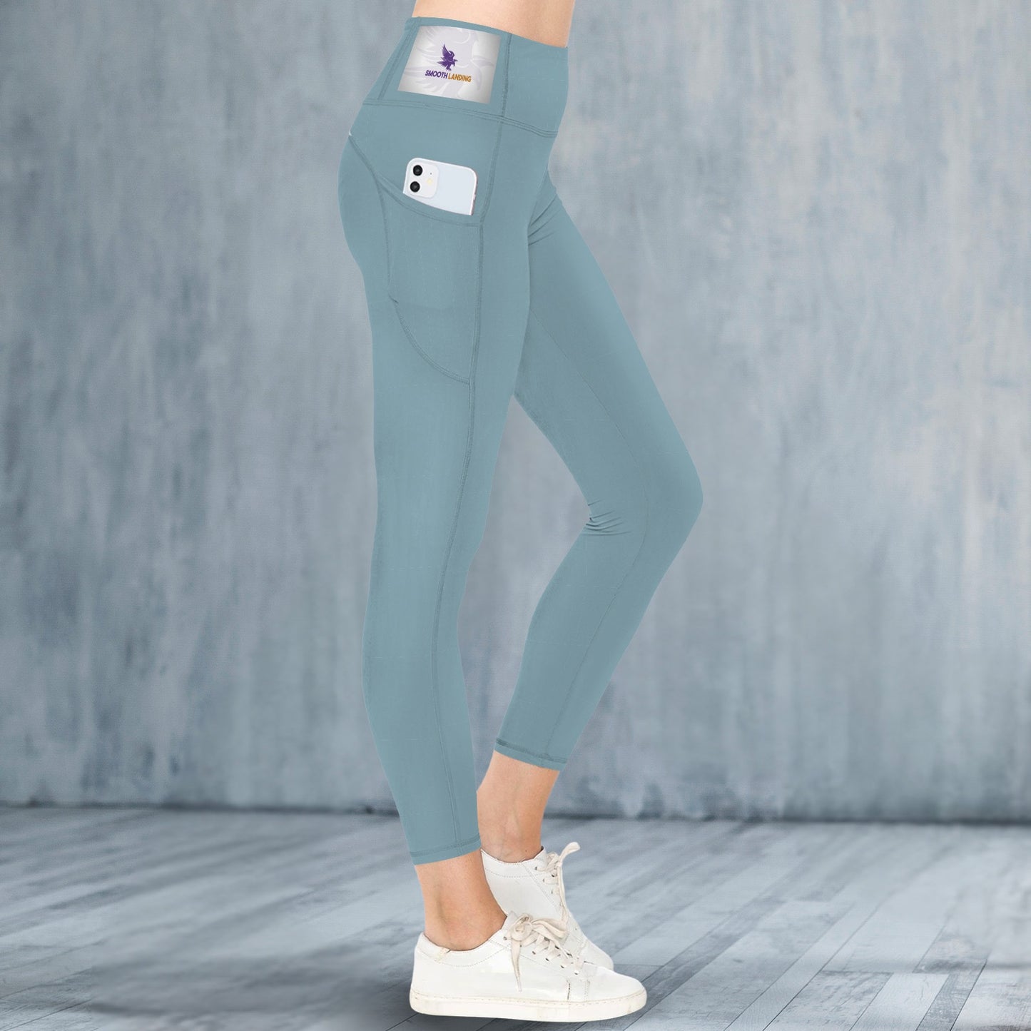 Teal Smooth Landing Logo Leggings