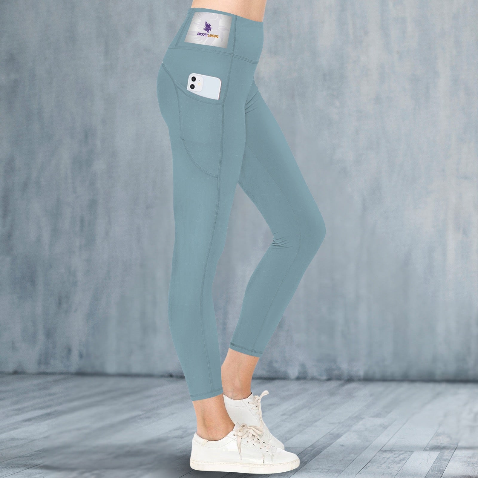 Teal Smooth Landing Logo Leggings
