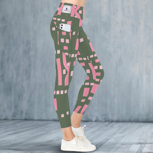 Pink and Green Tok 5 - Leggings