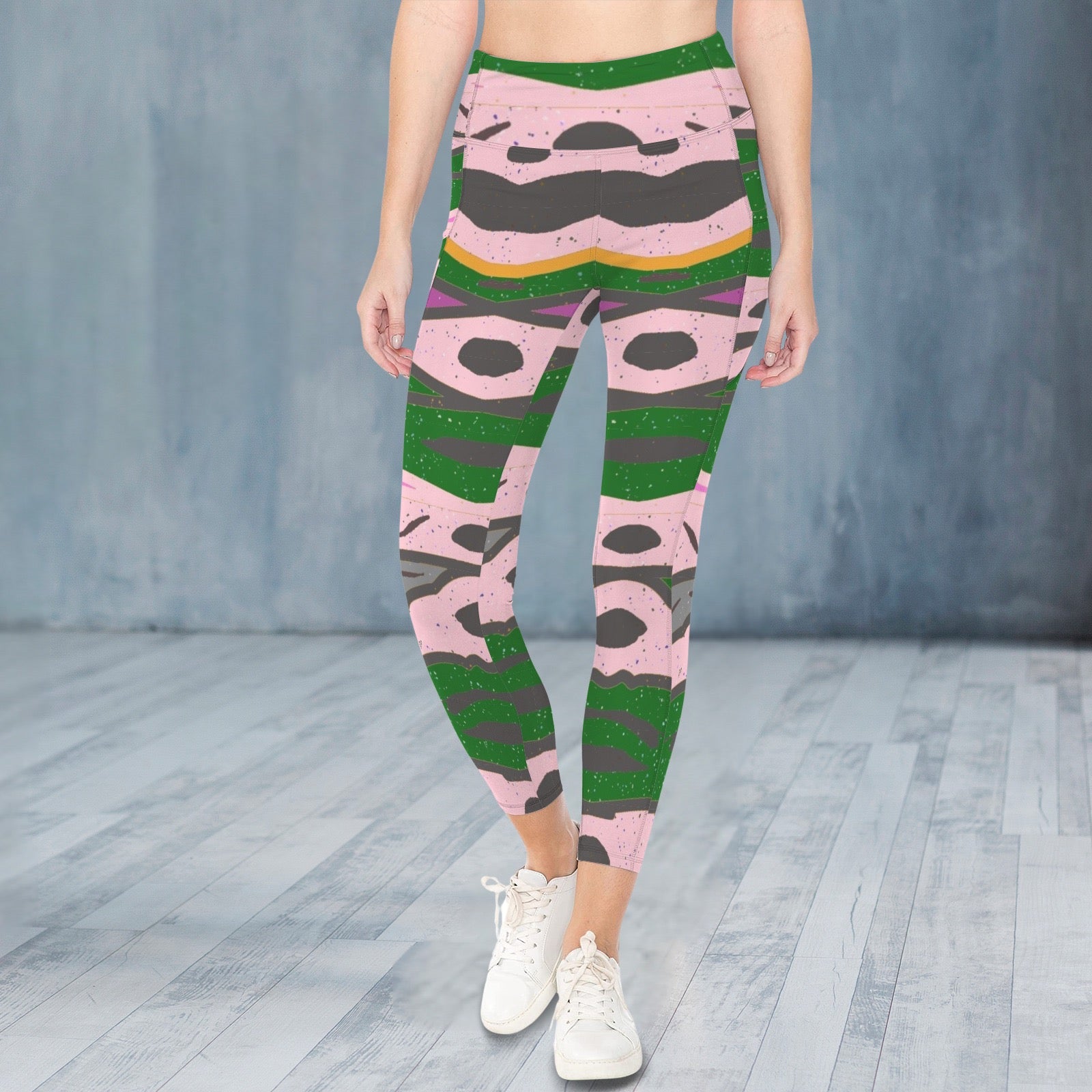 Arrows in Pink and Green - Leggings
