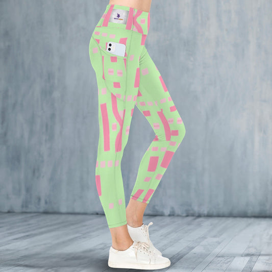 Pink and Green Tok 2 - Leggings