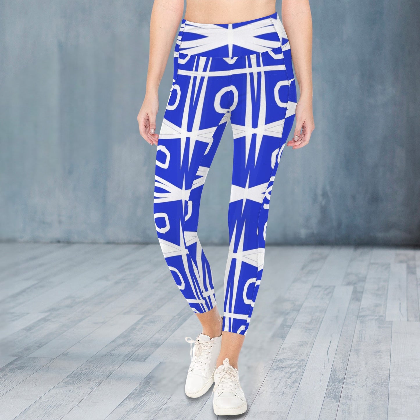 Blue and white 3 - Leggings