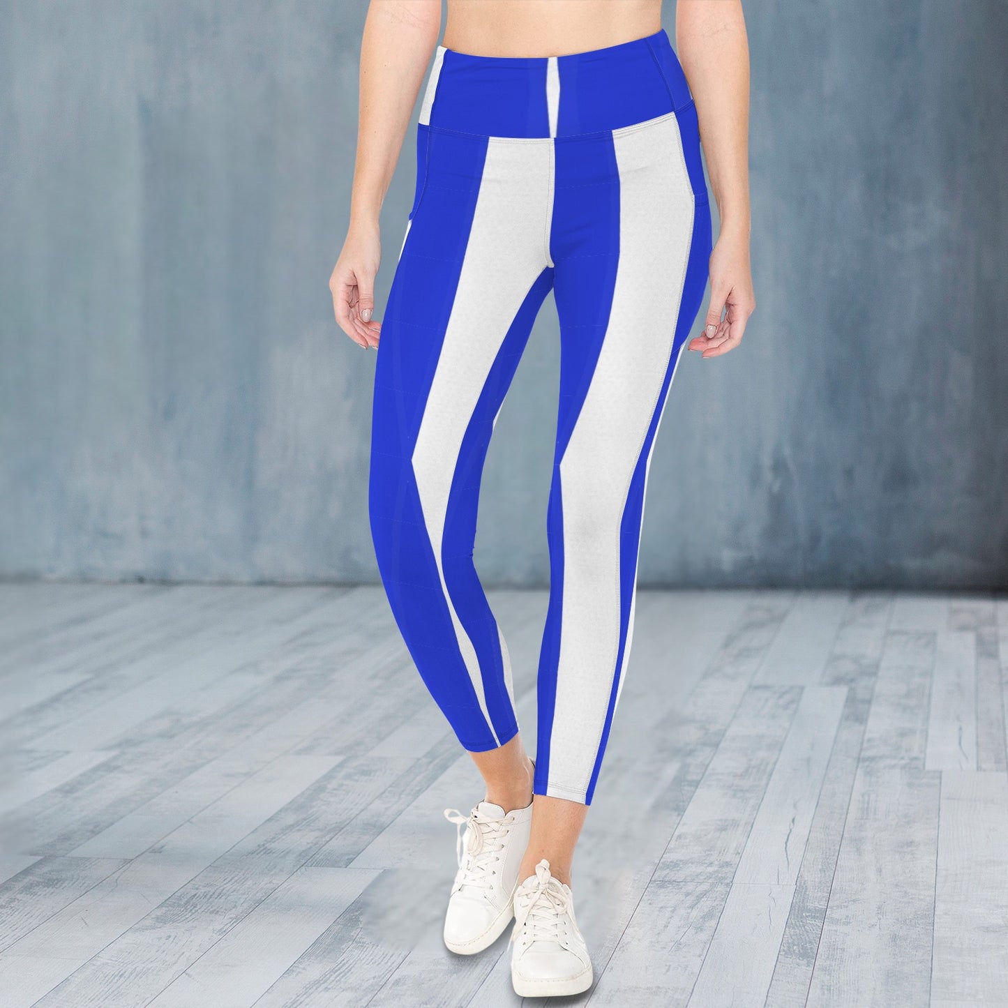 Blue and White Comp 2 - Leggings