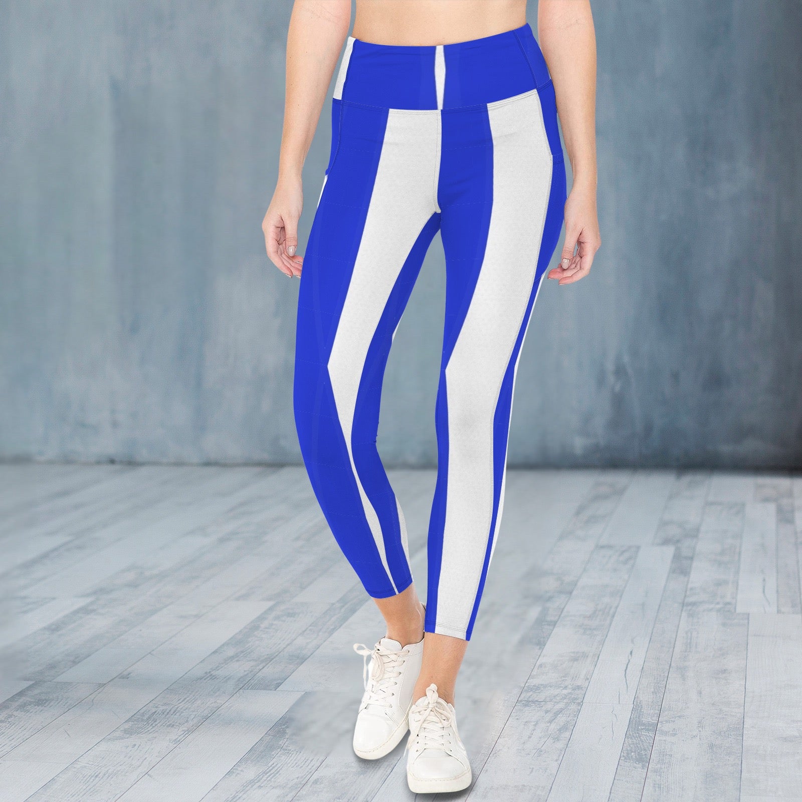 Blue and White Comp 2 - Leggings