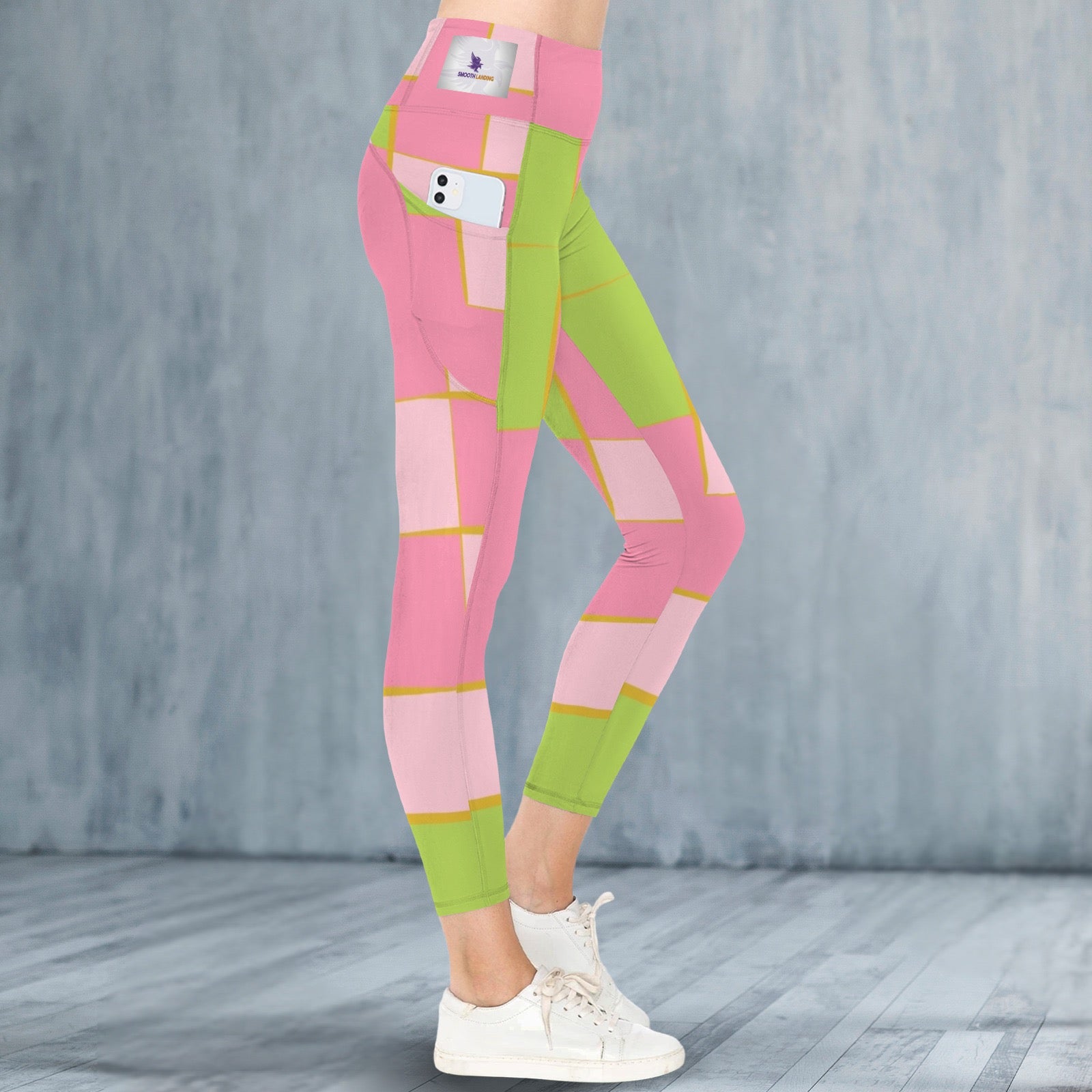 Pink and Green 16 - Leggings