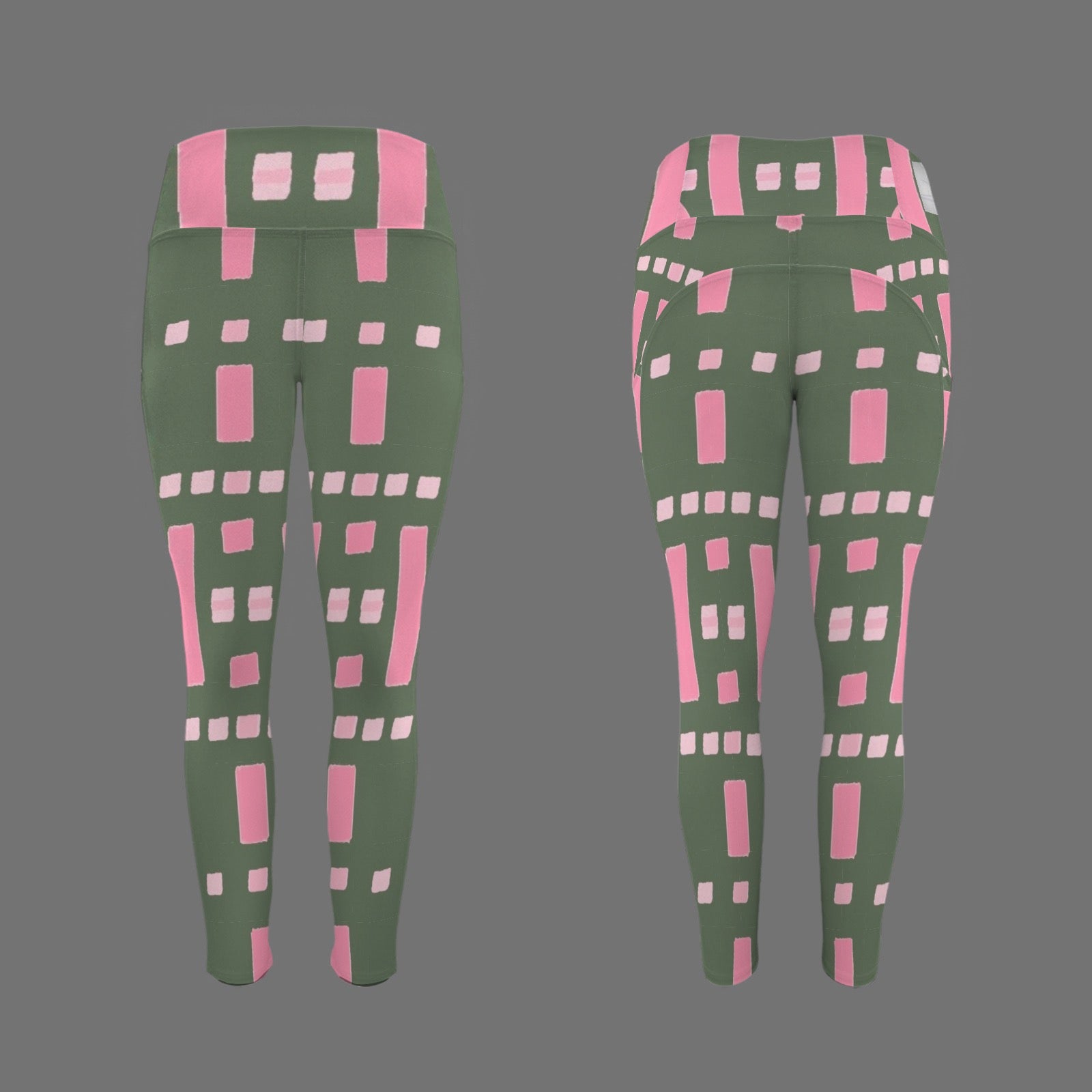 Pink and Green Tok 5 - Leggings