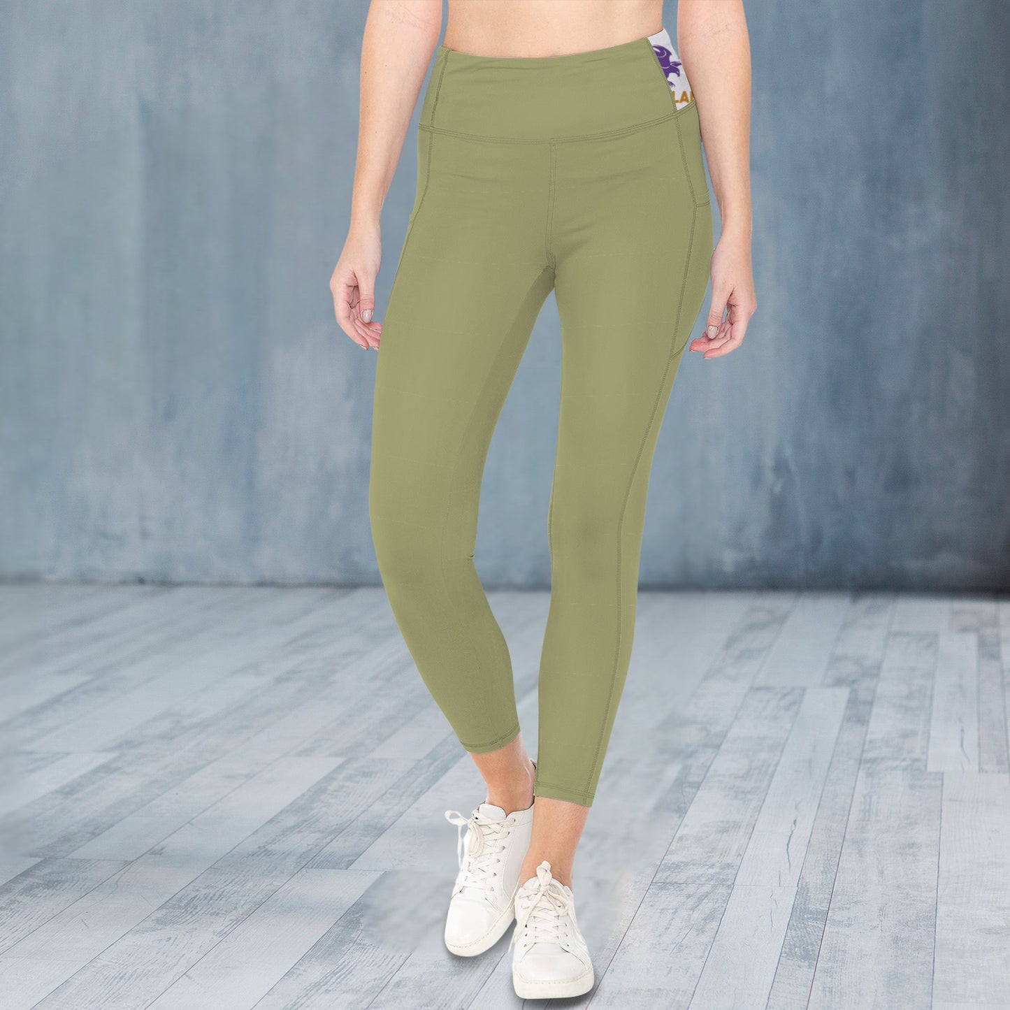 Olive Leggings - Smooth Landing Logo