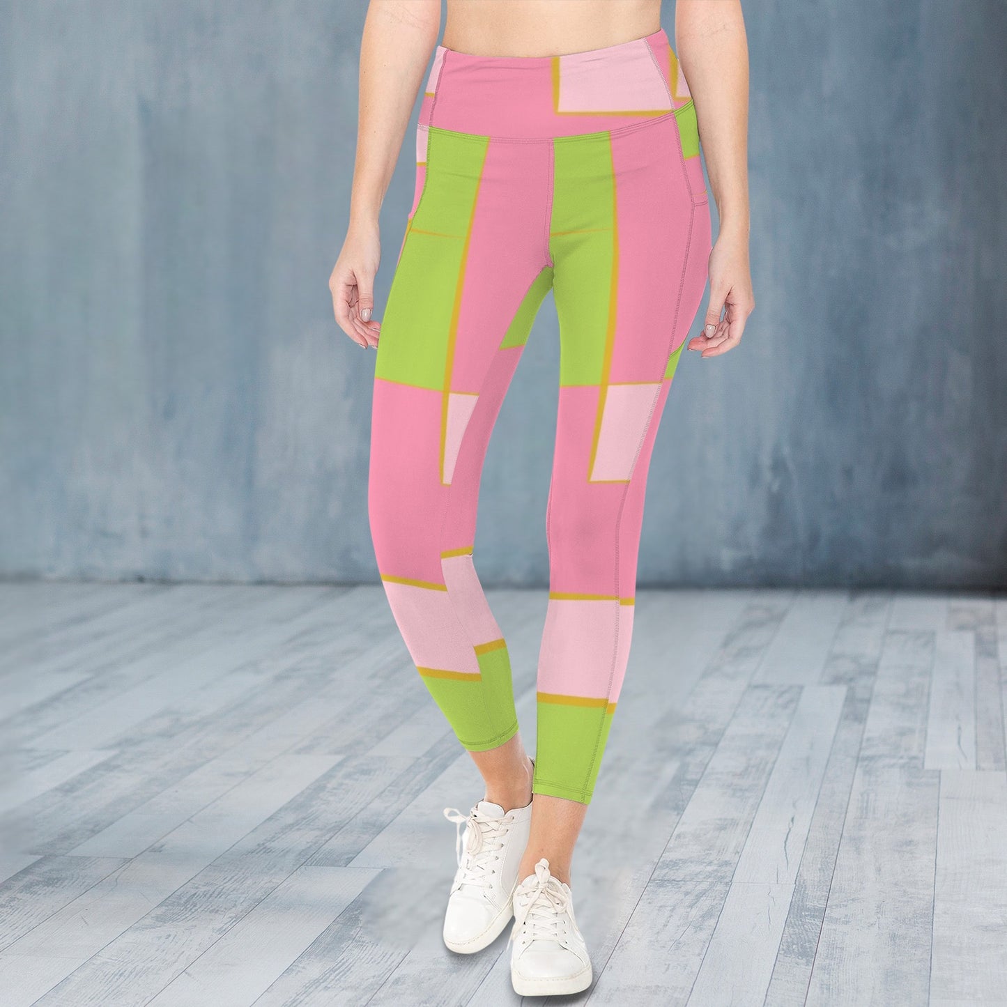Pink and Green 16 - Leggings