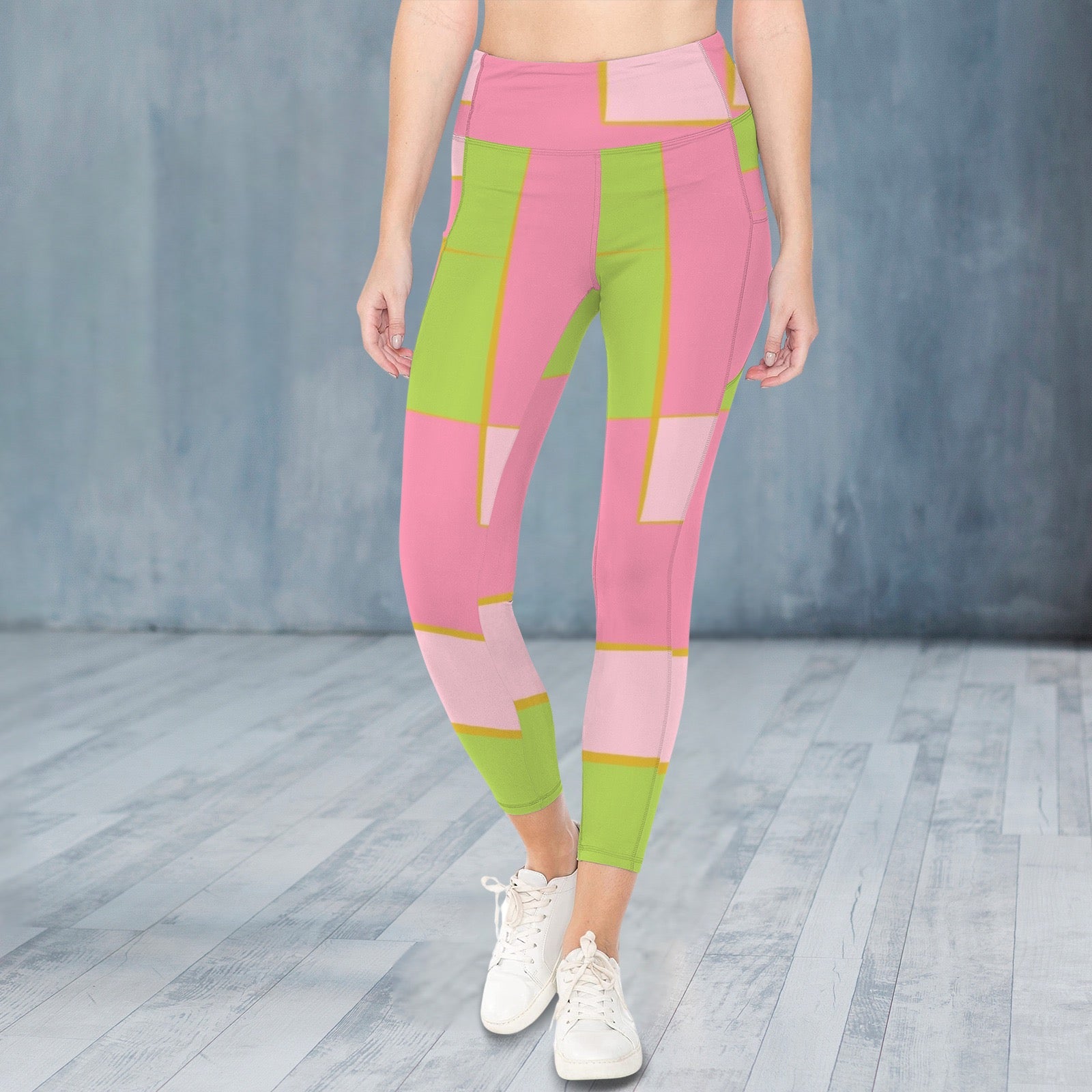 Pink and Green 16 - Leggings