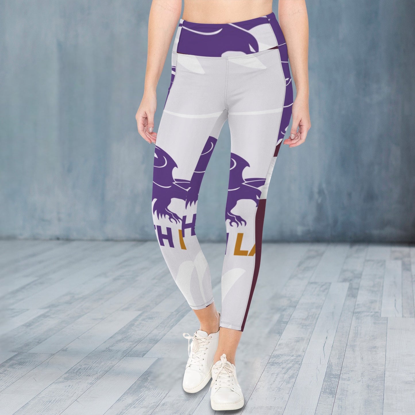 Wine and Smooth Landing Logo Leggings