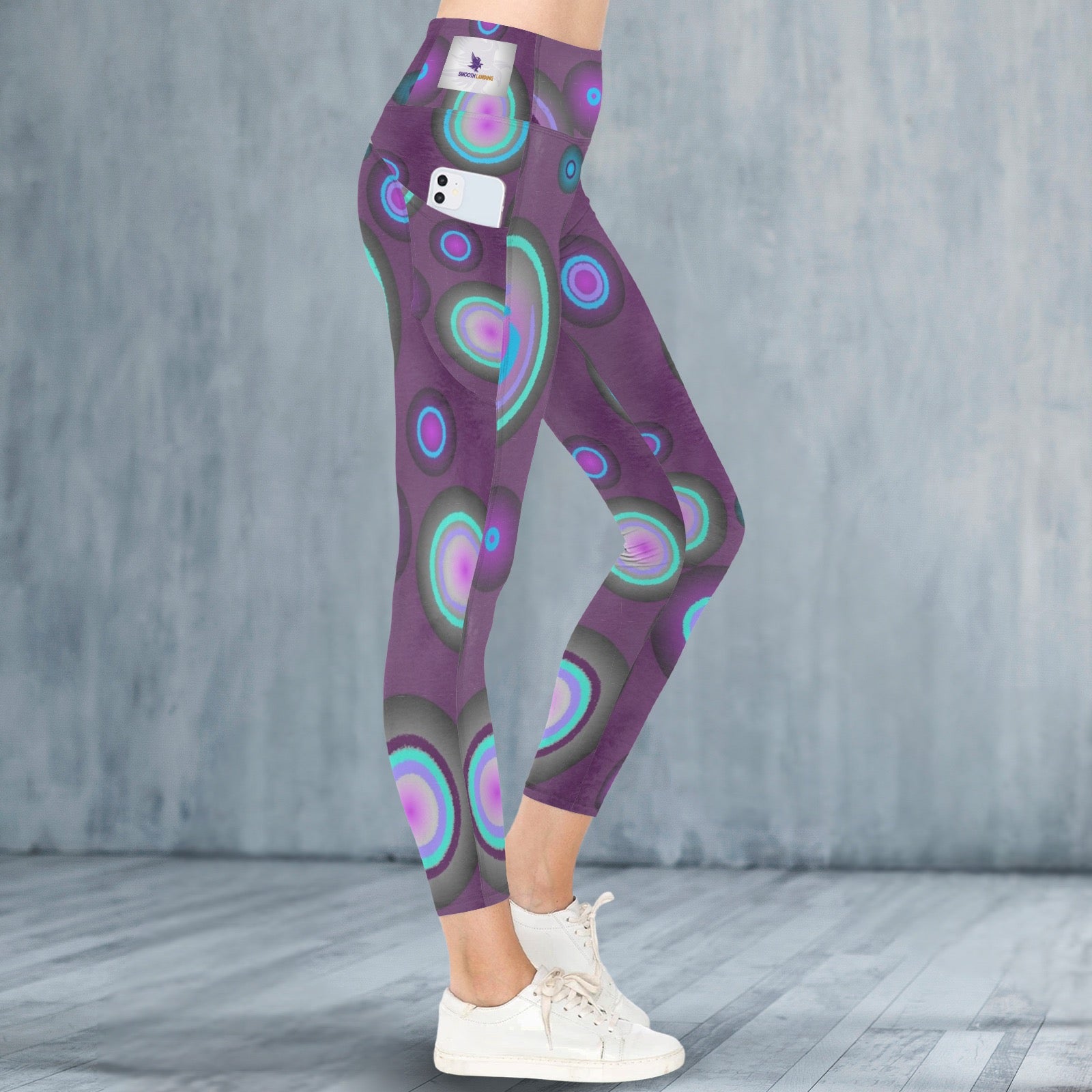 Circles on Burgundy - Leggings
