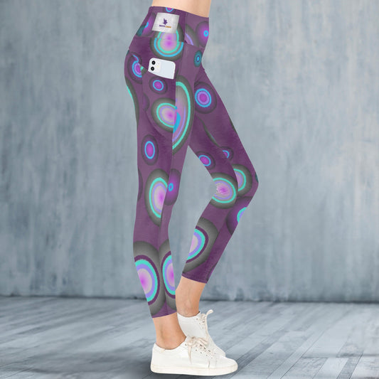 Circles on Burgundy - Leggings