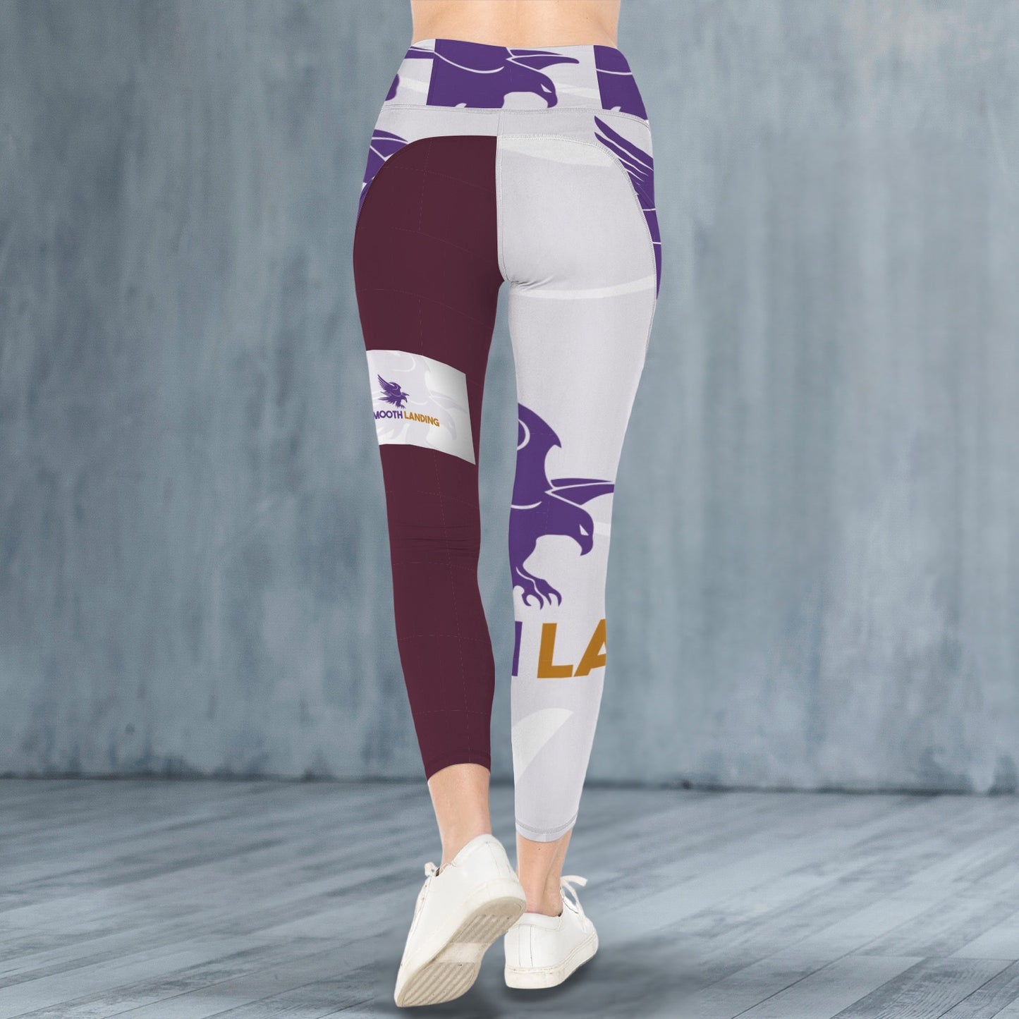 Wine and Smooth Landing Logo Leggings
